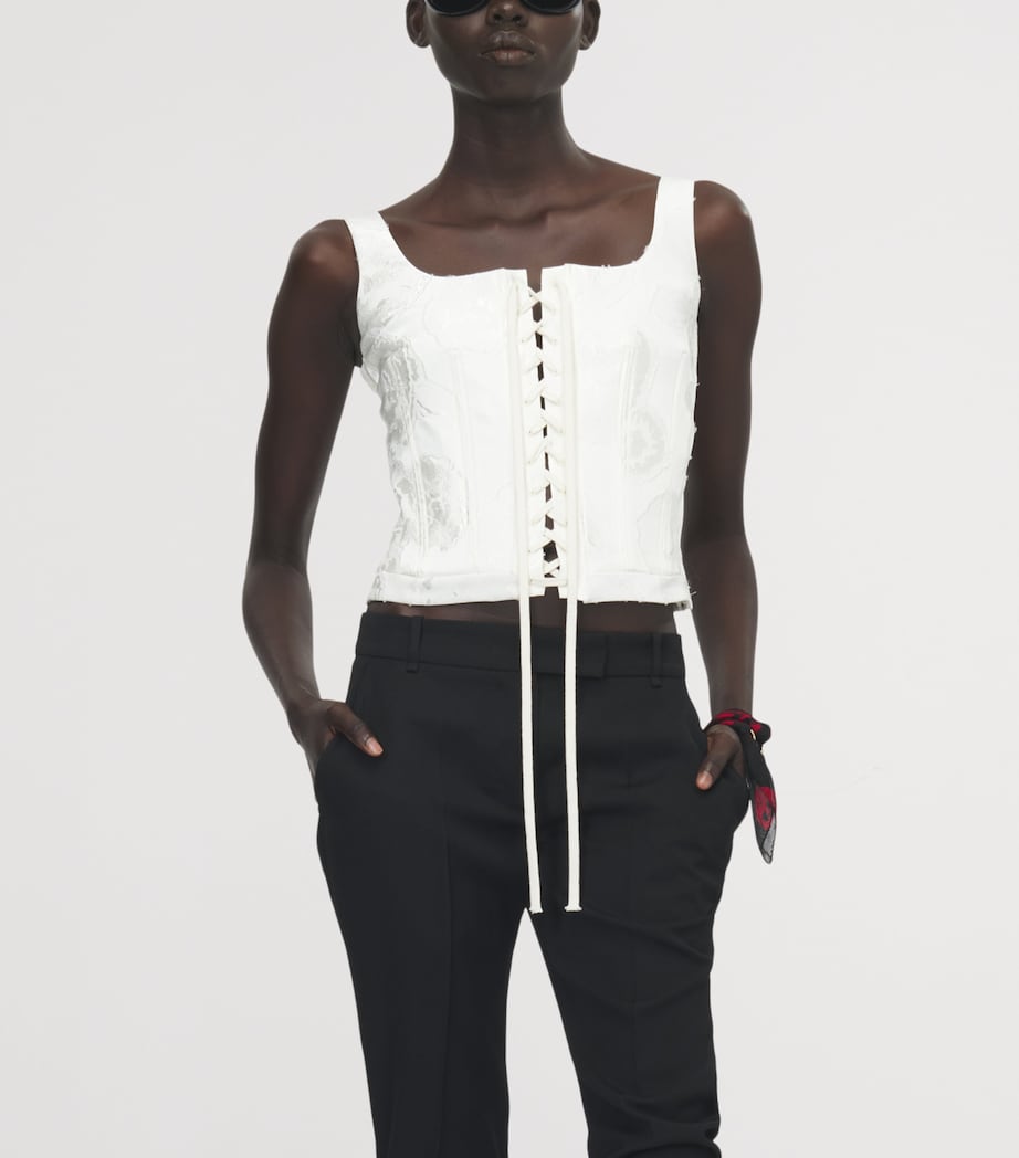 McQueen Womens Fil Coupé Floral Corset Top Image 6