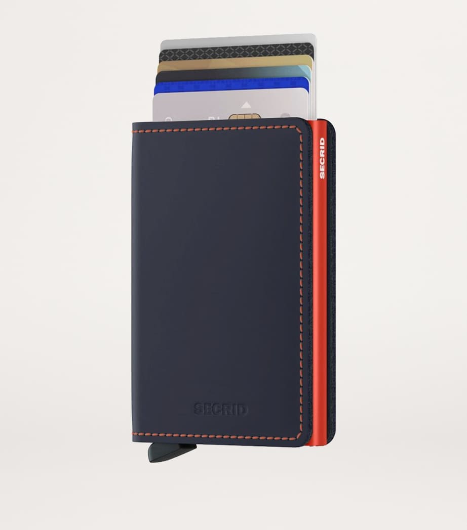 Leather Slim Wallet NIGHT BLUE ORANGE Image 2