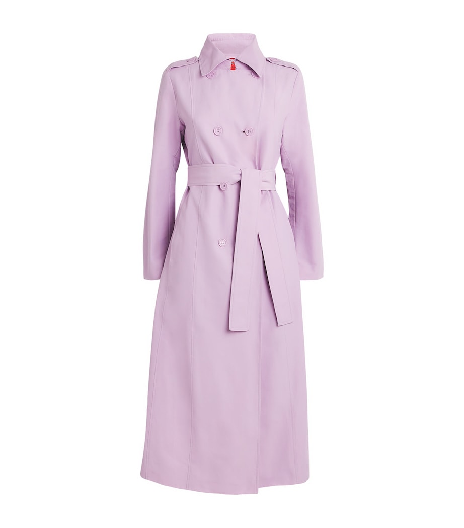 MAX&Co. Womens Cotton-Blend Trench Coat Lilac Image 1