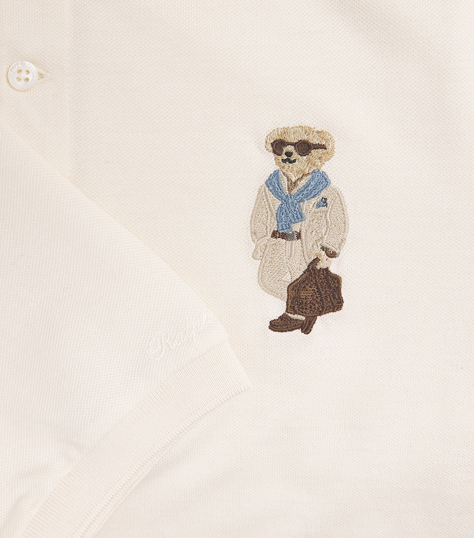 Ralph Lauren Purple Label Mens Cotton-Cashmere Polo Bear Polo Shirt Classic Cream Image 6