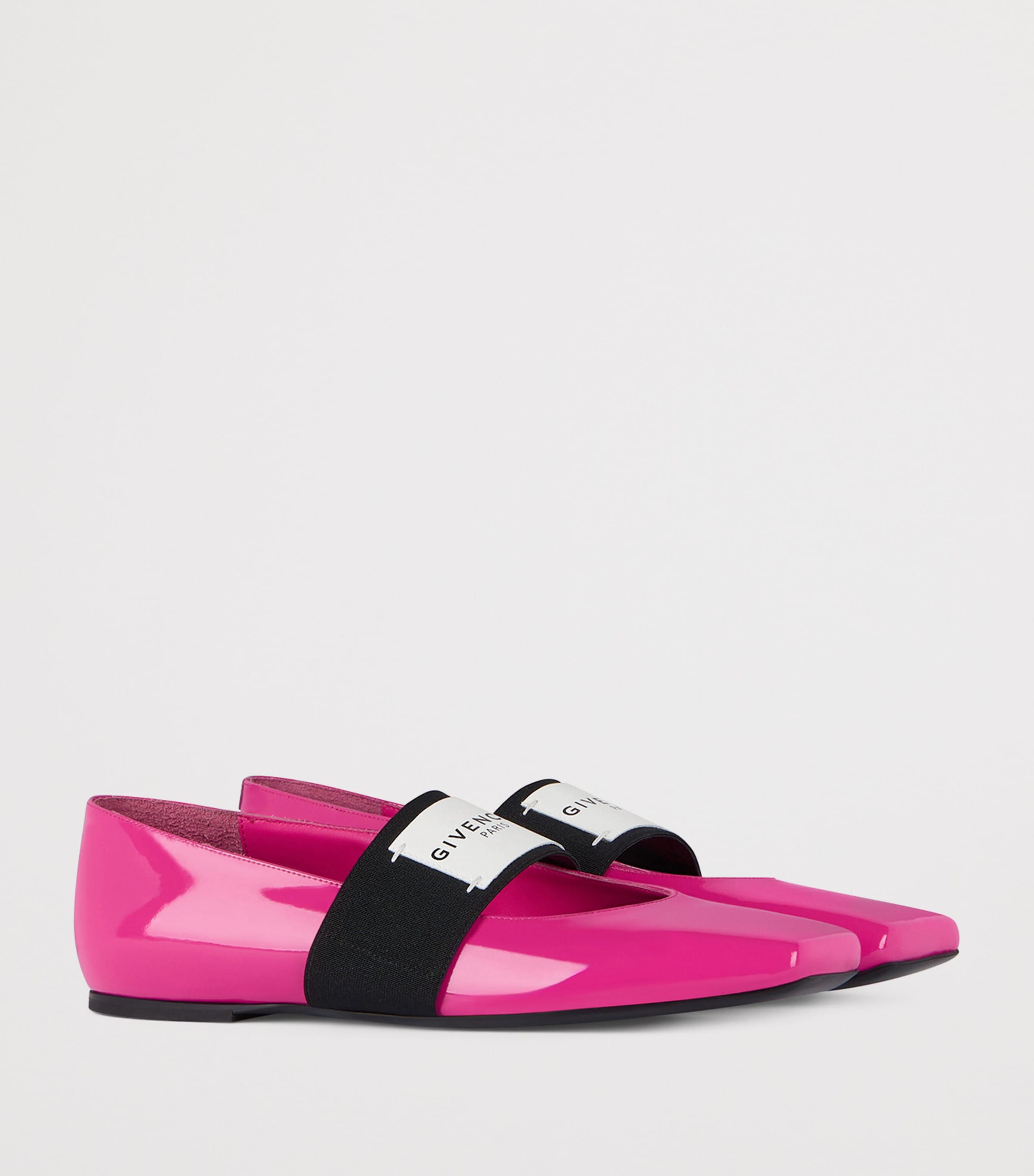 Patent Leather Square-Toe Ballet Flats FUCHSIA Image 2