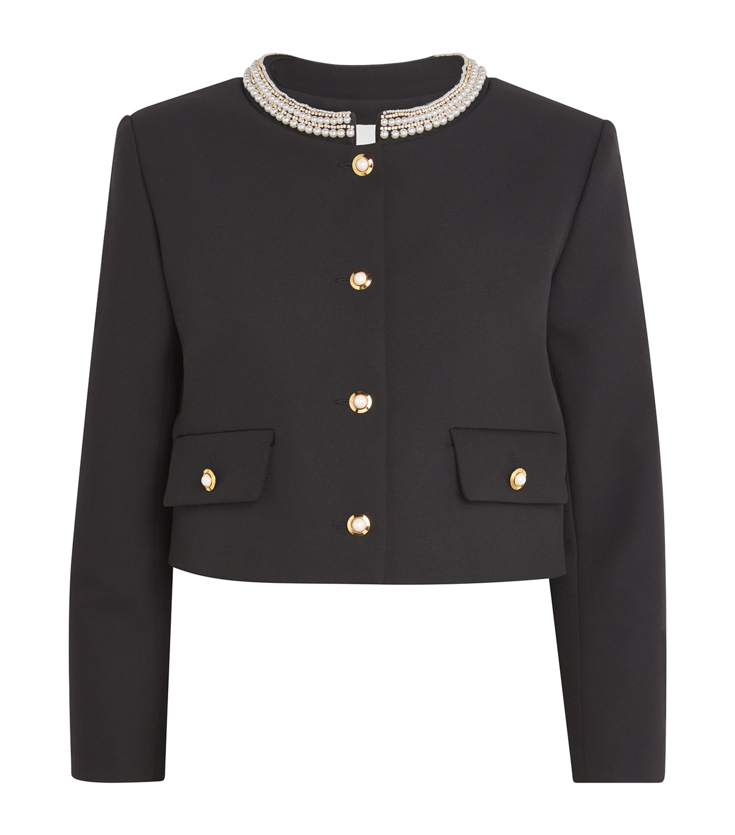 Sandro Paris Embellished Cropped Jacket | Harrods UK