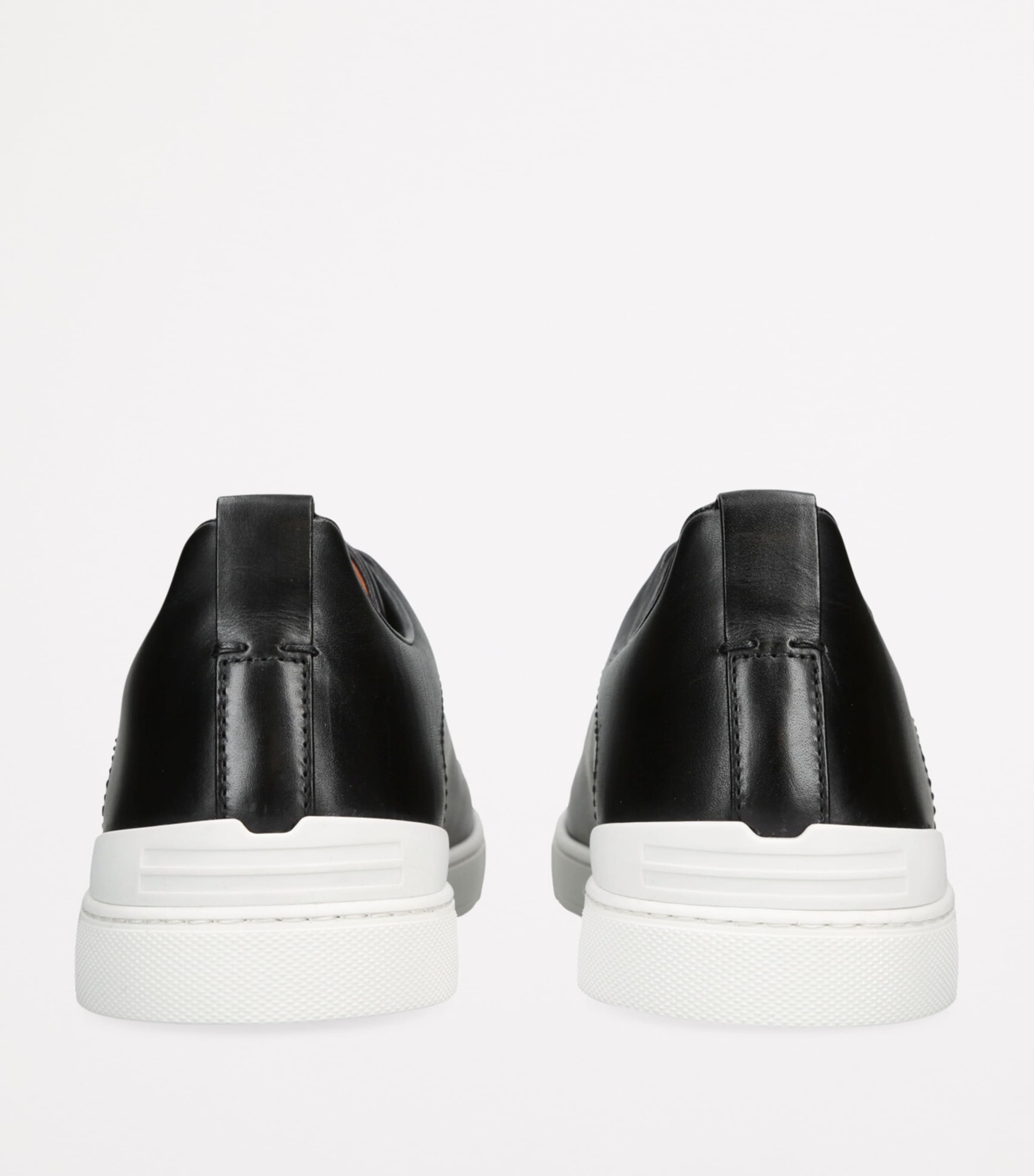 Leather Triple Stitch Sneakers BLK/WHITE Image 2