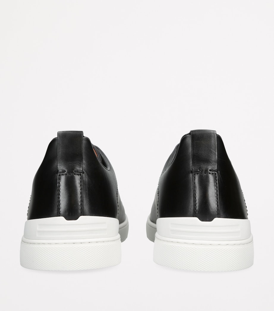 Leather Triple Stitch Sneakers BLK/WHITE Image 2