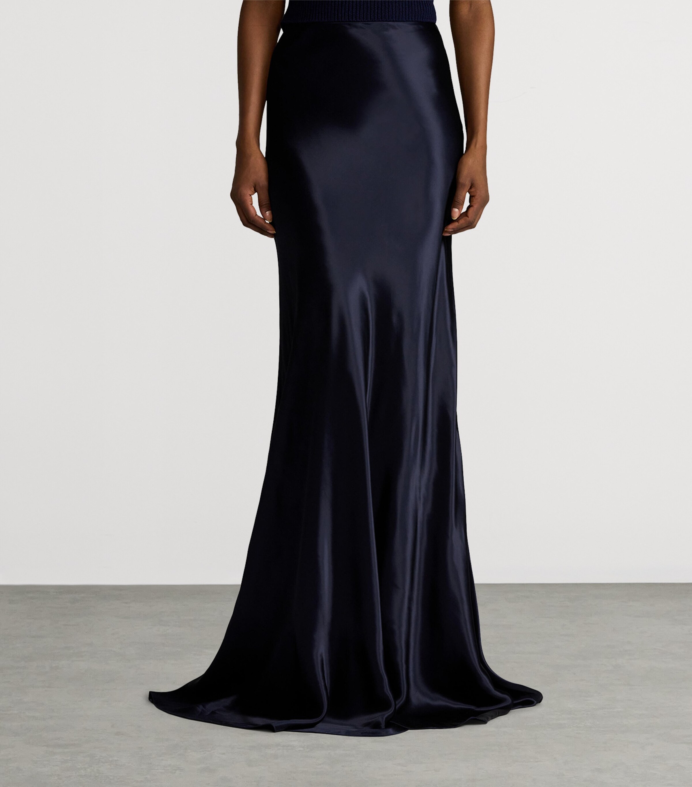 Ralph Lauren Collection Womens Satin Masina Maxi Skirt Lux Navy Image 9