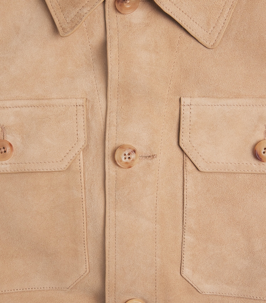 Polo Ralph Lauren Mens Suede Jacket Cafe Tan Suede Image 6