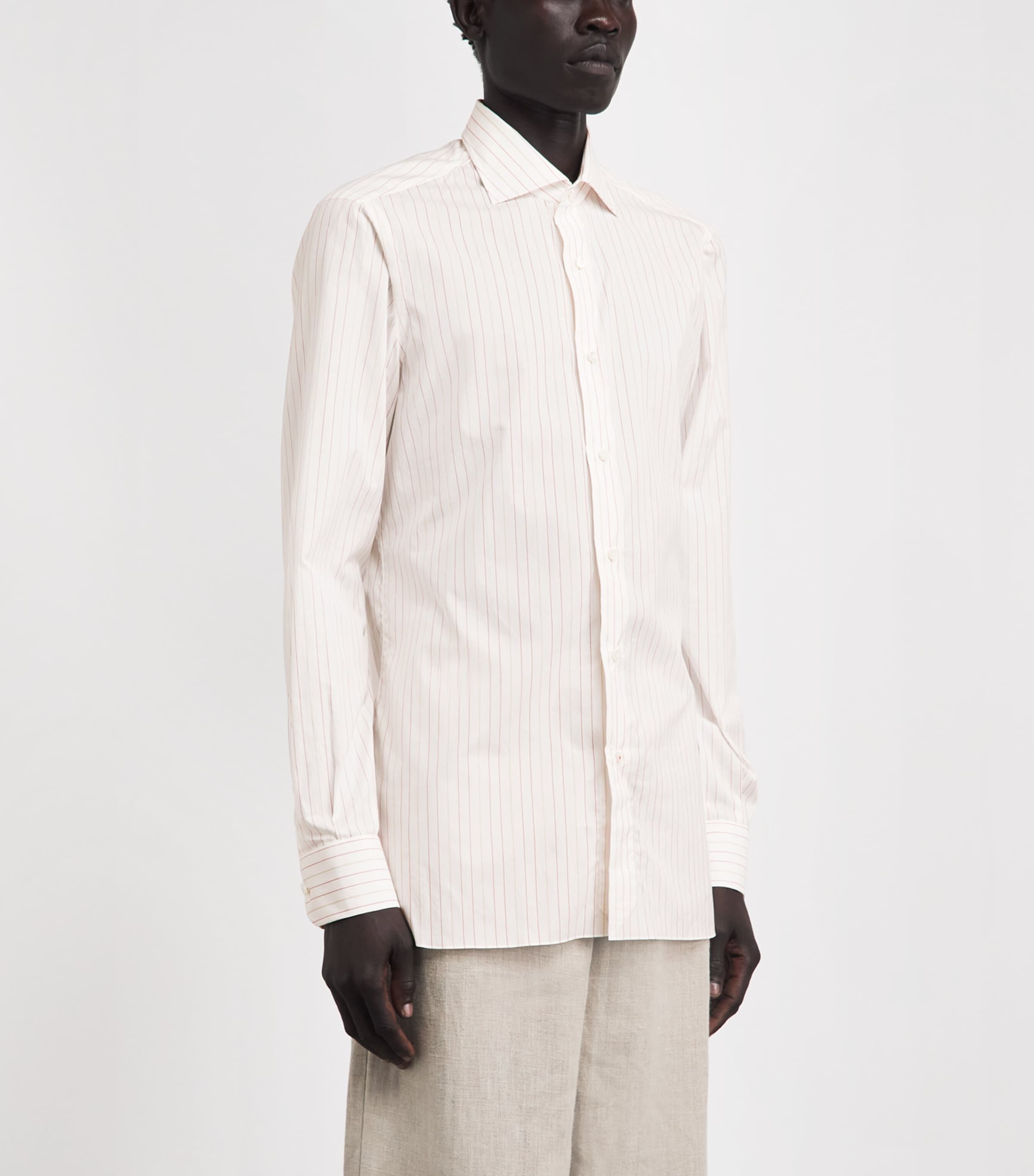 Isaia Mens Cotton Stripe Mix Shirt Image 4