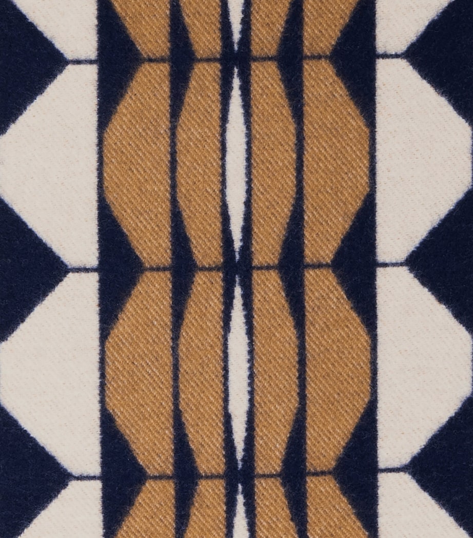 Wool-Cashmere Deco 001 Throw (135cm x 220cm) 2L25 - CREAM/BLUE Image 5