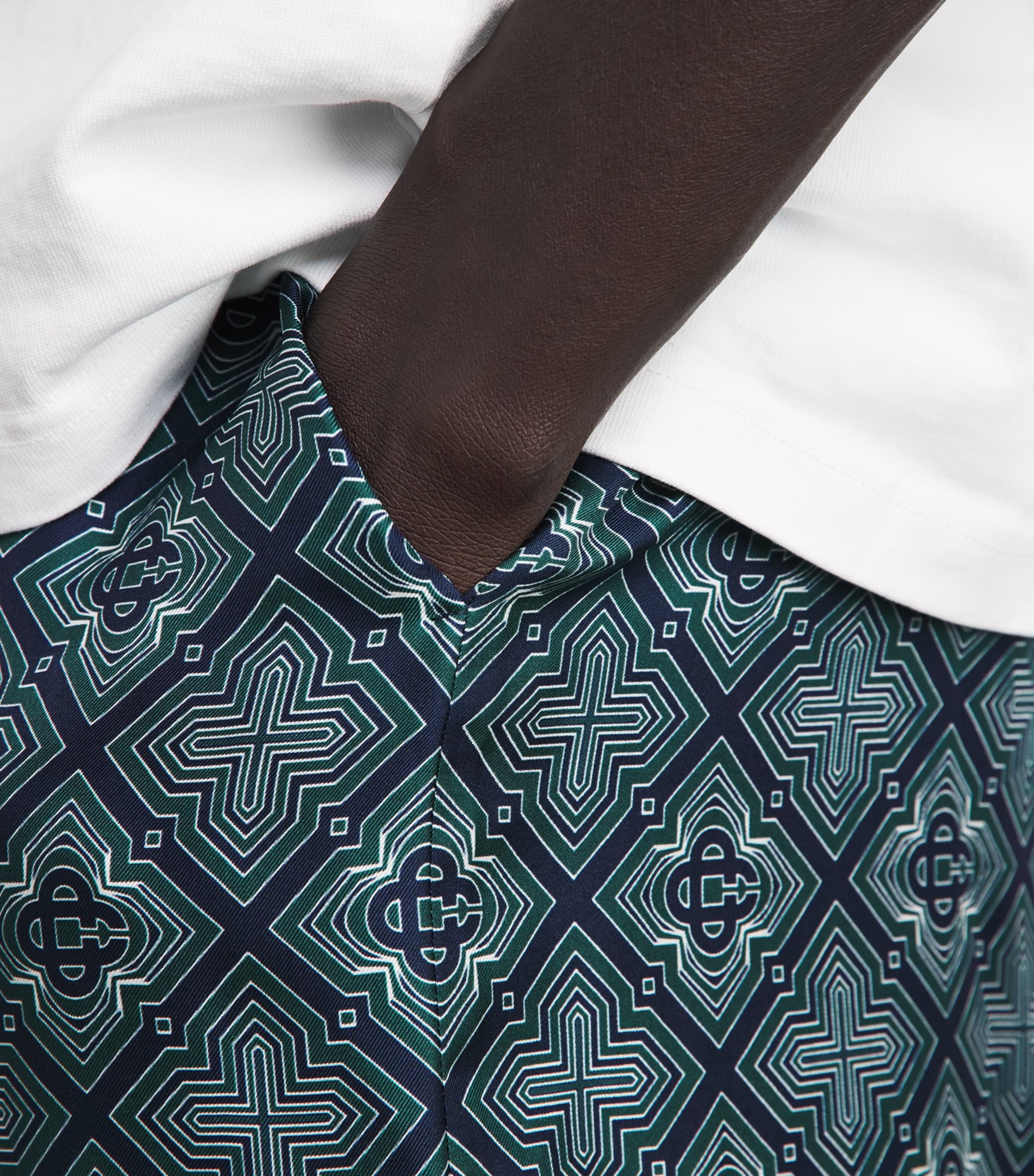 Casablanca Mens Silk Radiating Monogram Shorts Radiating Monogram Image 3
