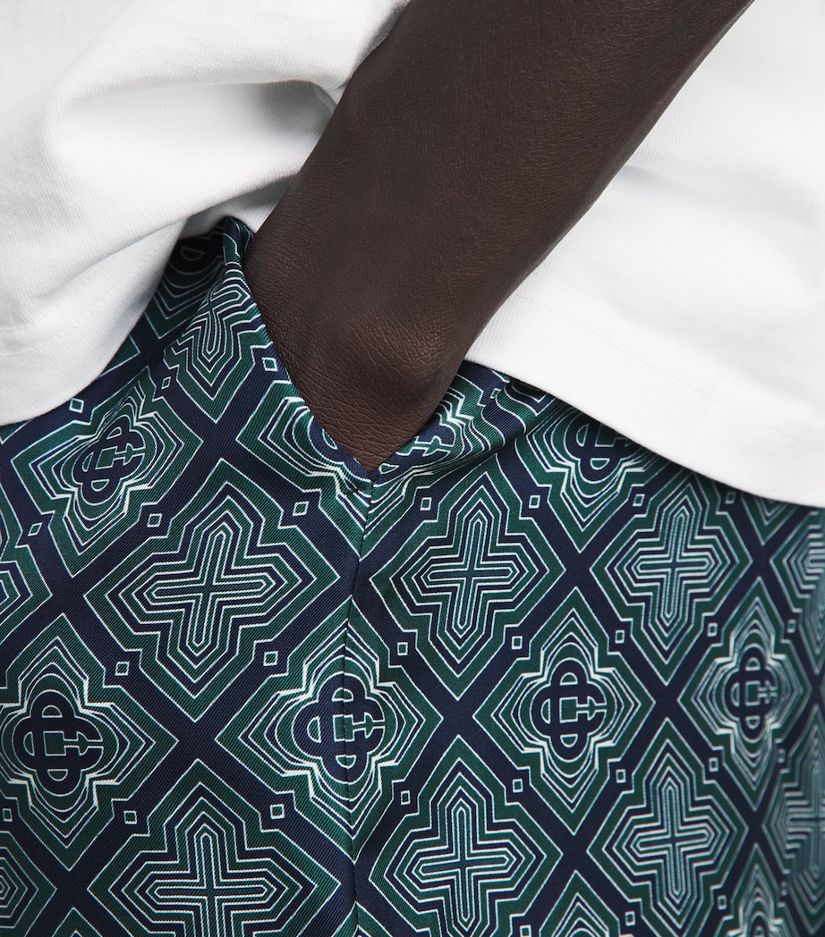 Casablanca Mens Silk Radiating Monogram Shorts Radiating Monogram Image 3