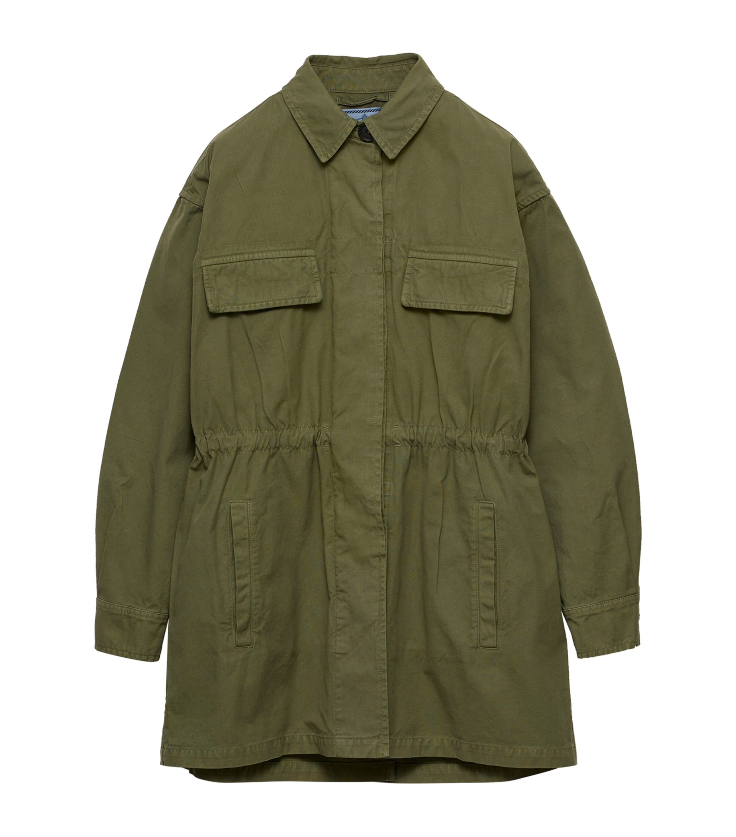 ジャケット・アウター PRADA long coat cotton size40 Prada Green Cotton Old Panama Jacket | Harrods UK