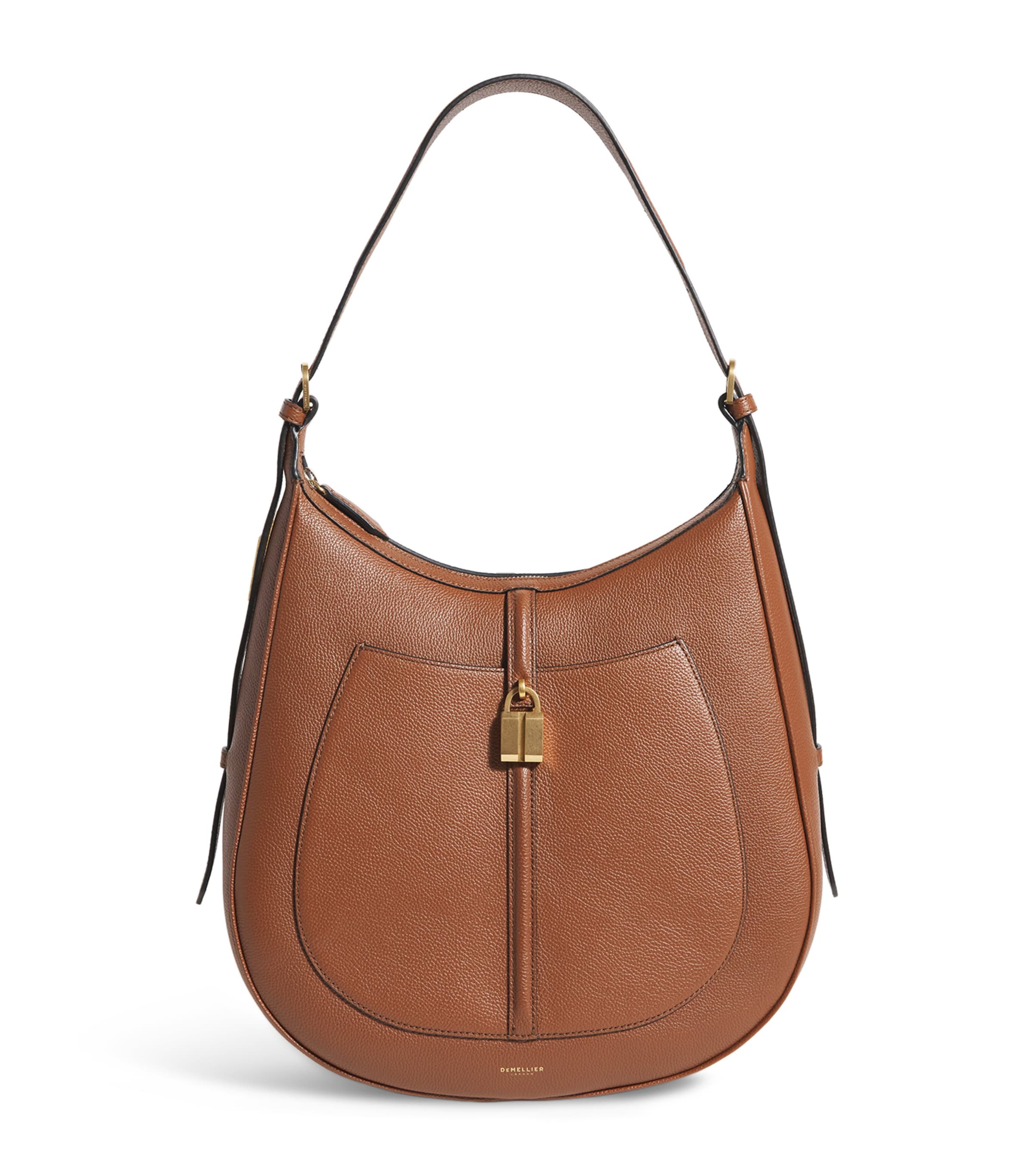 Demellier Small Leather Siena Shoulder Bag In Sand