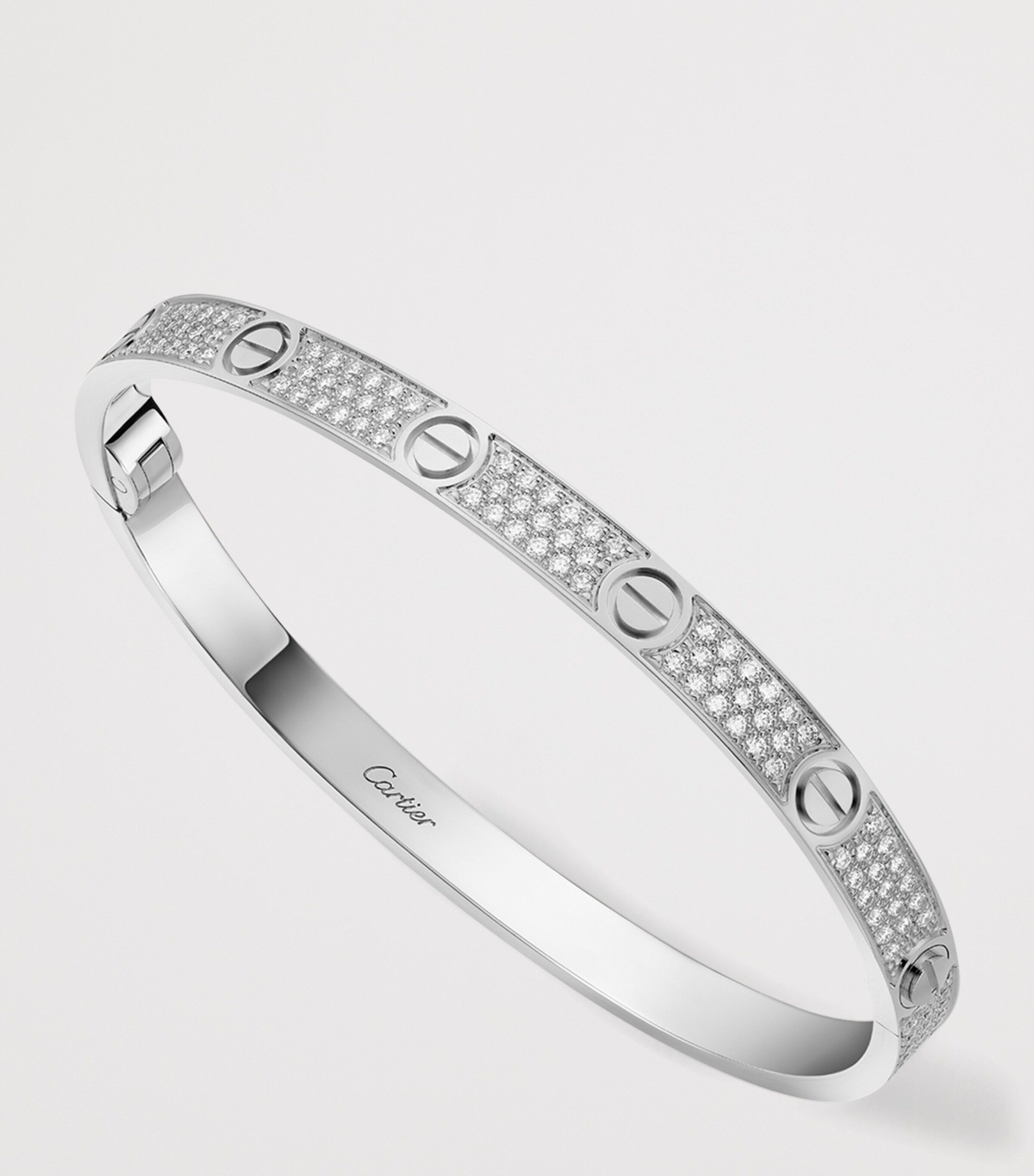 White Gold and Diamond LOVE Bracelet WHITE GOLD Image 8