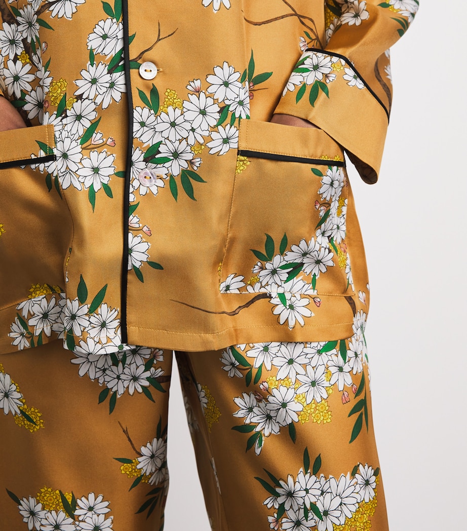 Olivia von Halle Womens Silk Floral Yves Pyjama Set Carmena Image 3