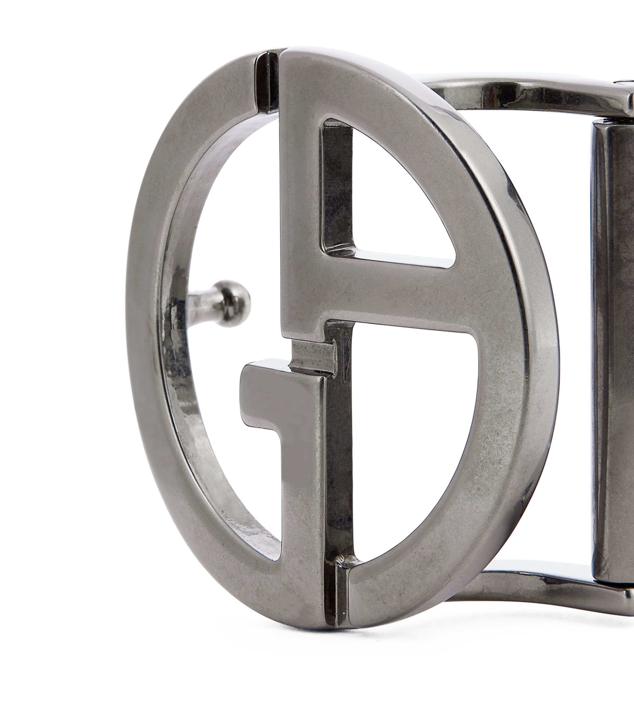 Giorgio Armani Ruthenium-Plated GA Logo Belt Buckle Image 3