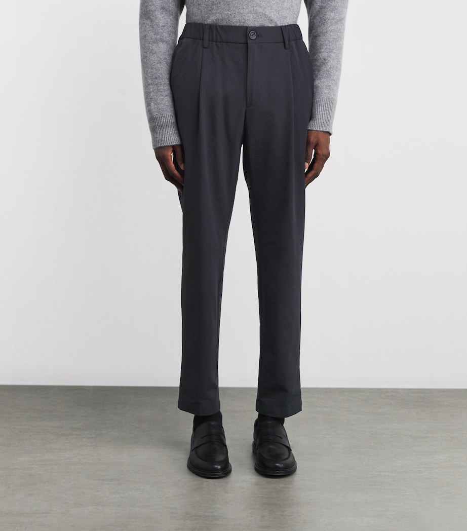 Seersucker Drawstring-Adjustable Trousers 9200 BLU NAVY Image 3