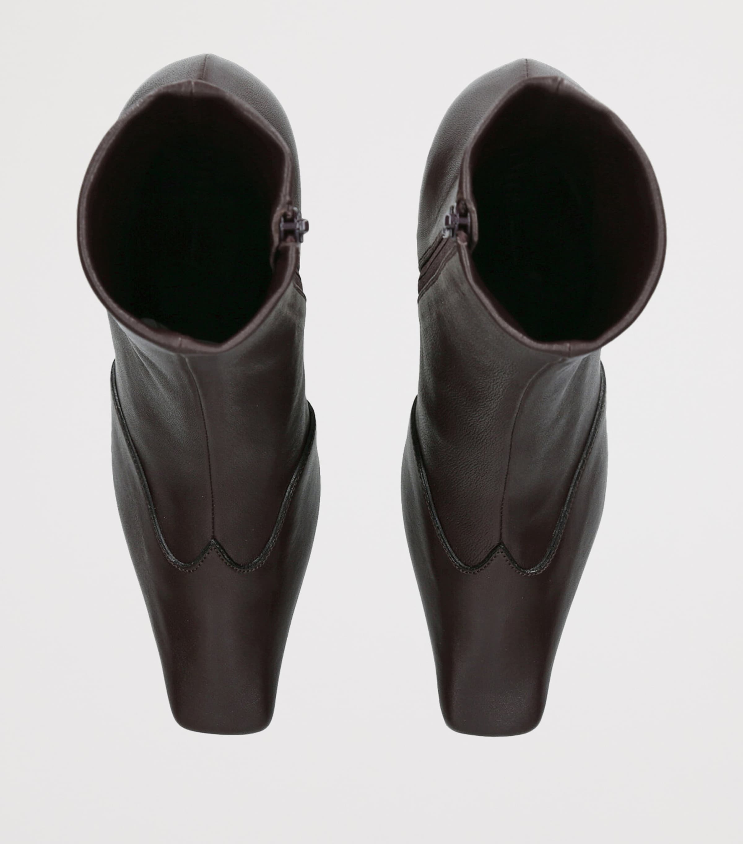 Leather Nevada Ankle Boots 85 DARK BROWN Image 4