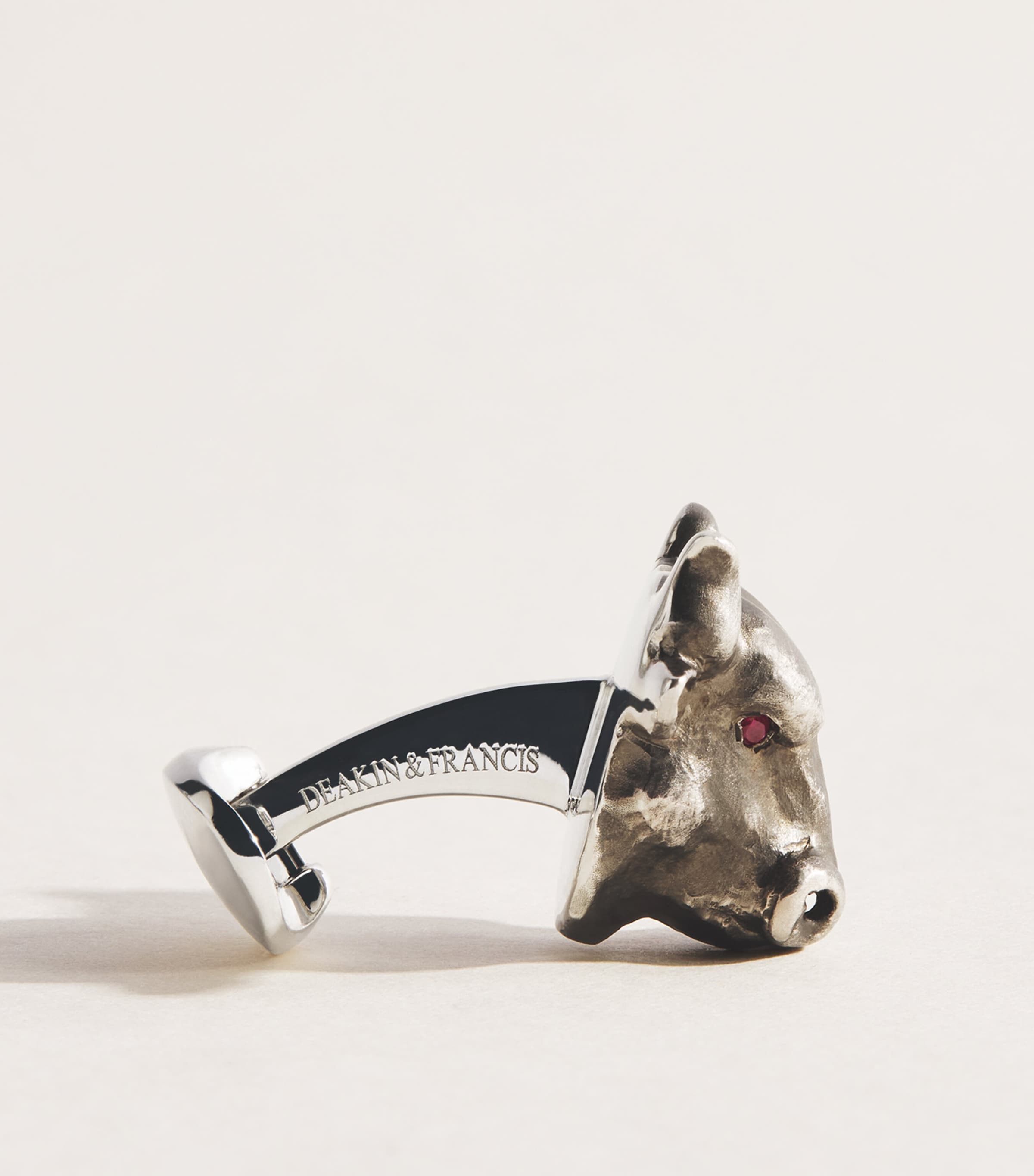 Deakin & Francis Sterling Silver Bull & Bear Cufflinks Black Image 5