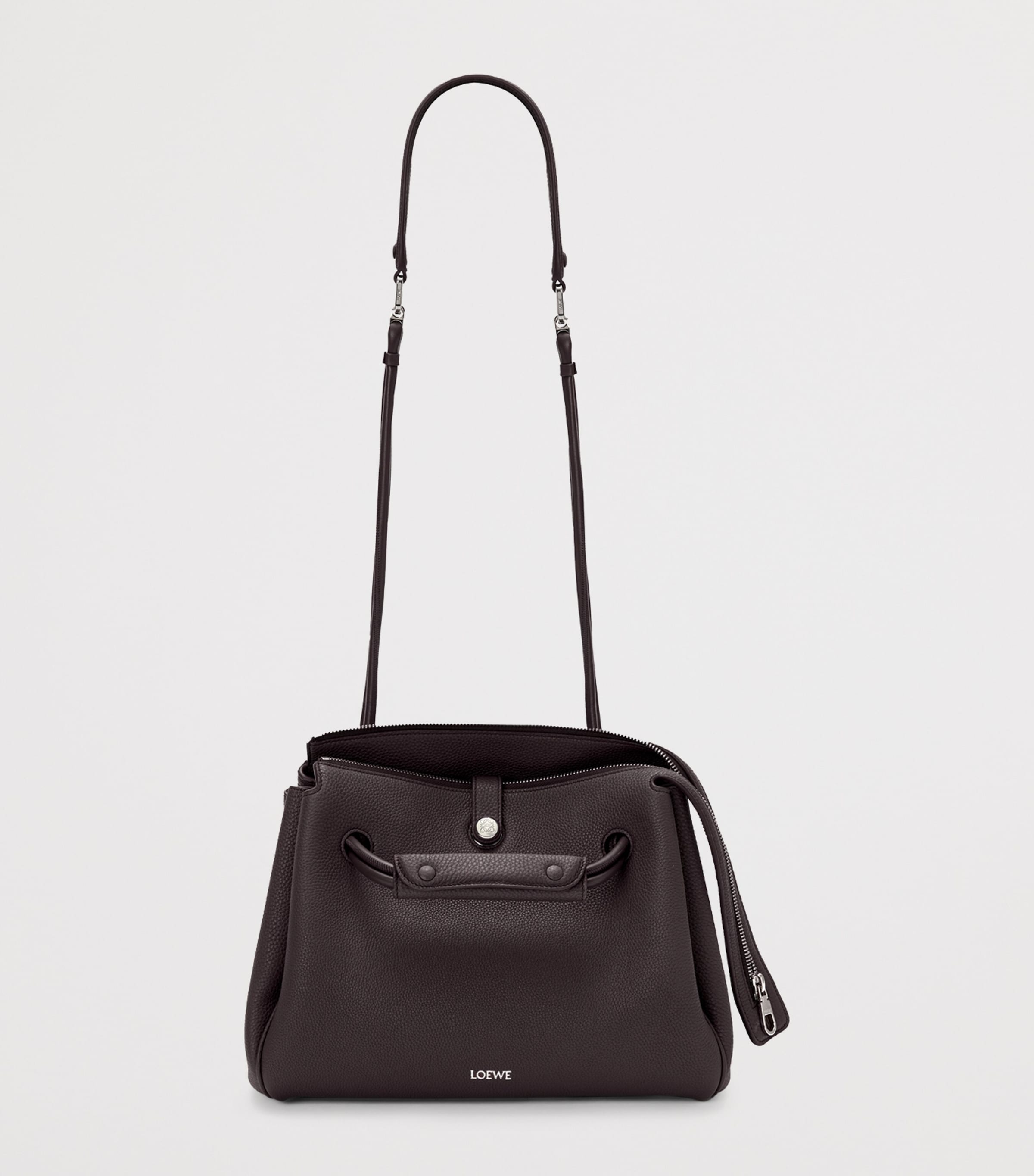 LOEWE Medium Leather Madrid Shoulder Bag Dark Ebony Image 4