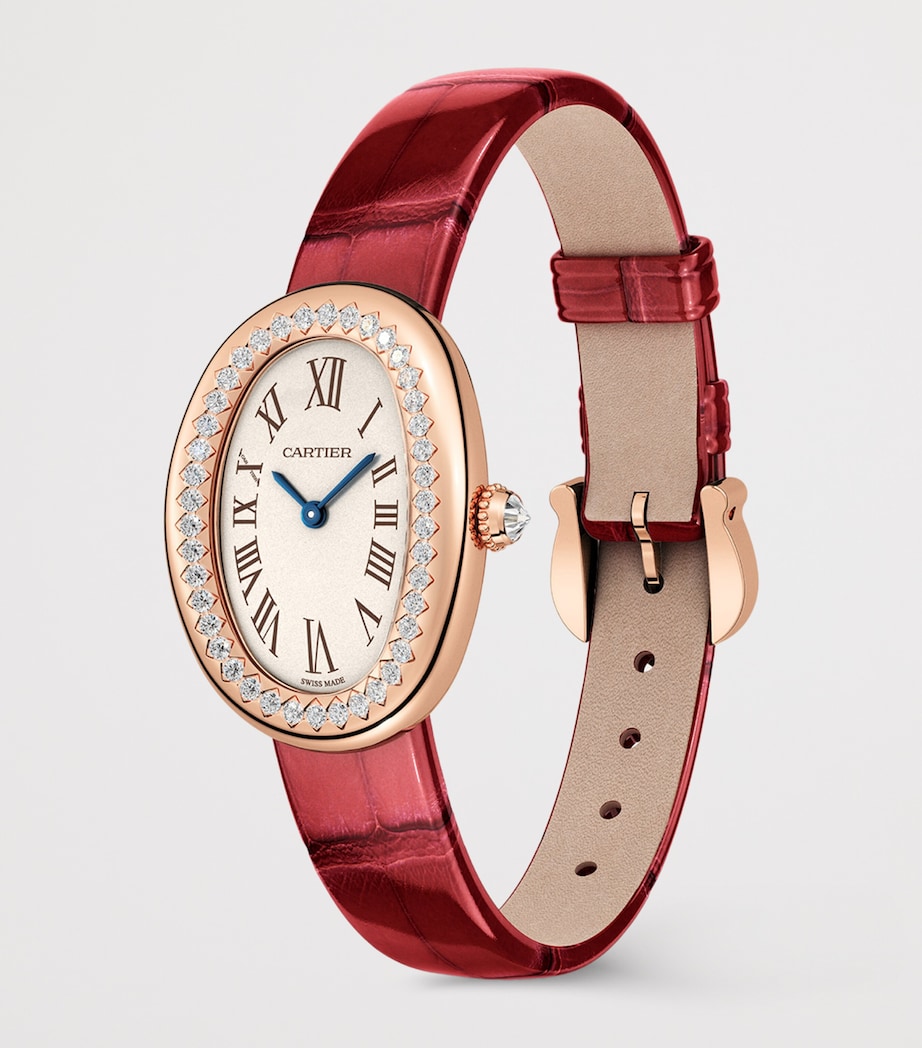 Cartier Small Rose Gold and Diamond Baignoire de Cartier Watch 23.1mm Silvered Image 4