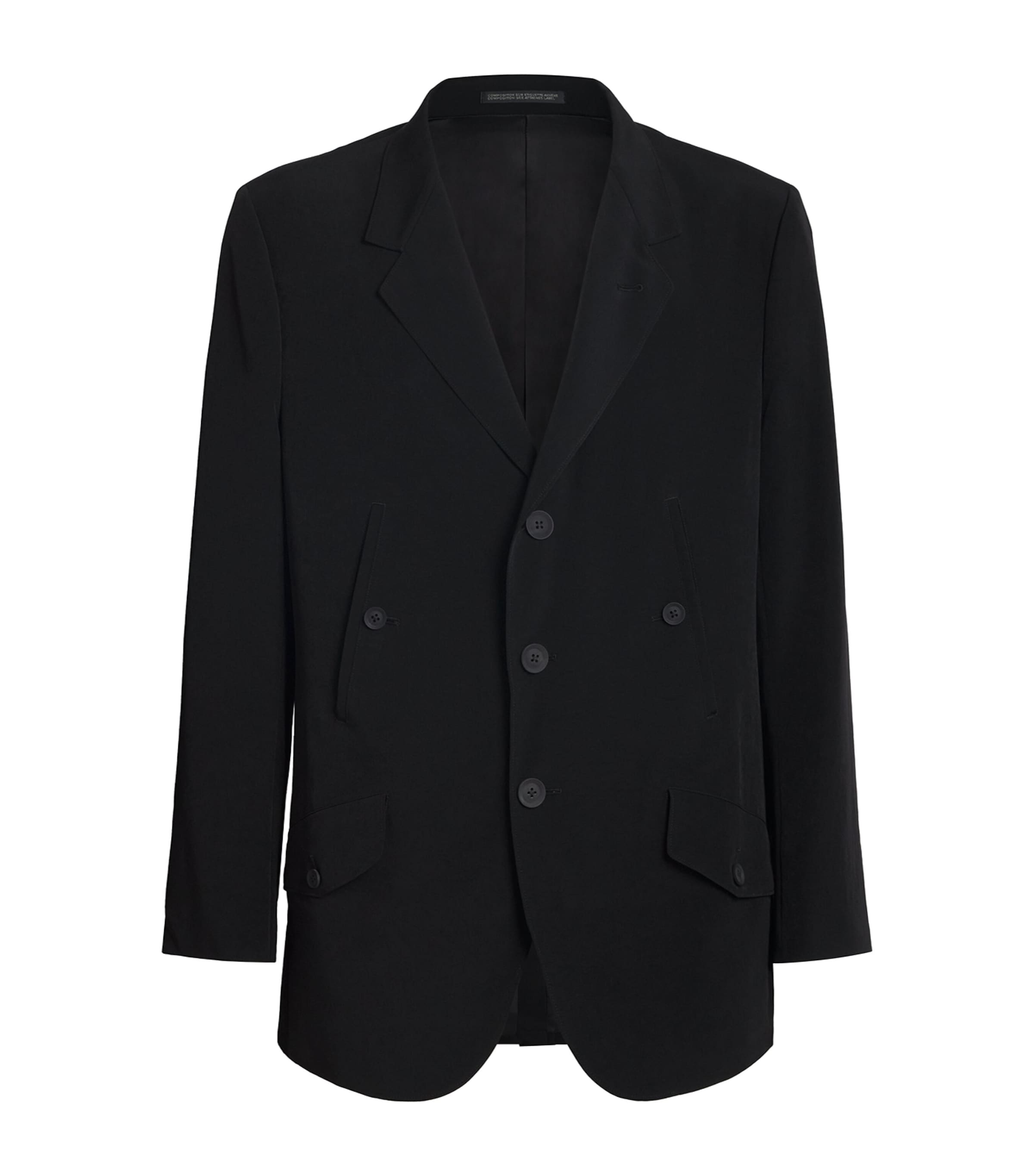Yohji Yamamoto Matte-shine 3-button Blazer In Black