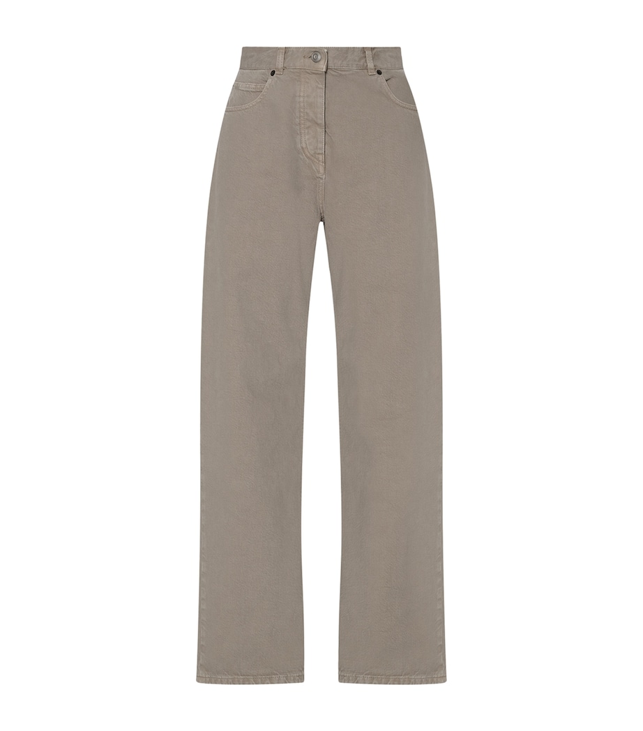 The Row Womens Finbar Straight Jeans Smoke Grey Image 1