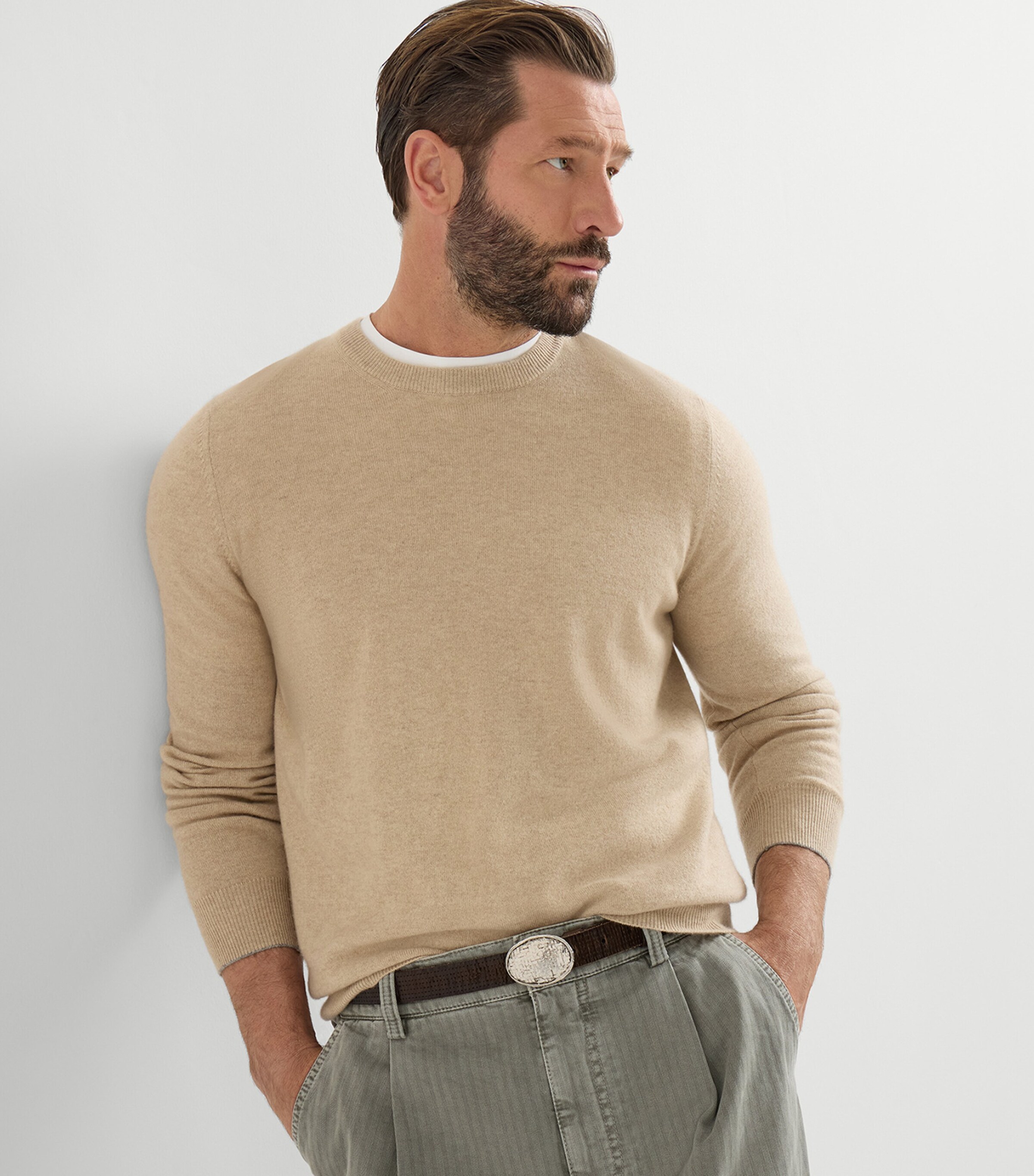Brunello Cucinelli Mens Cashmere Crew-Neck Sweater Image 4