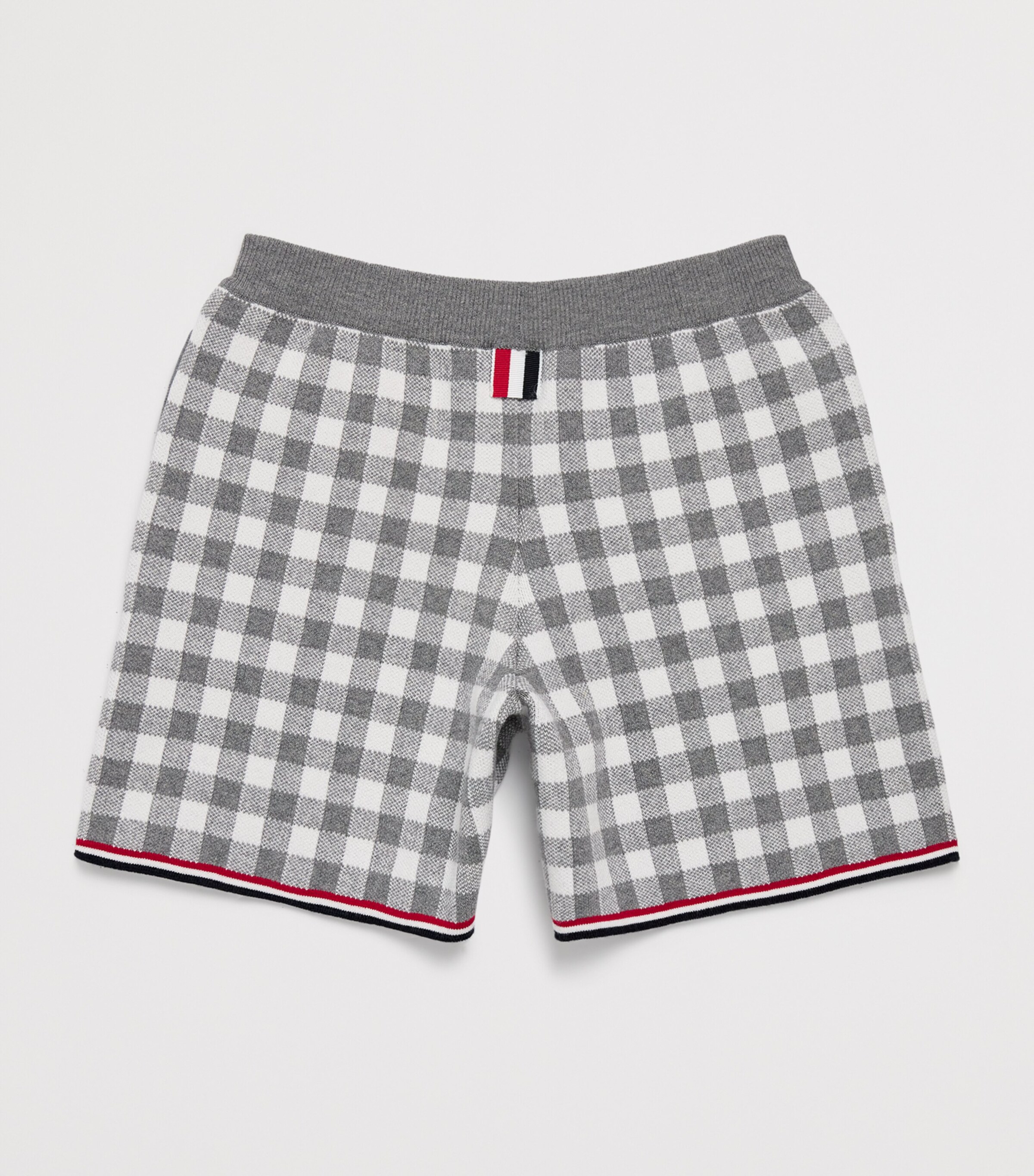 Thom Browne Kids Gingham Split-Hem Shorts (2-12 Years) Lt Grey Image 2