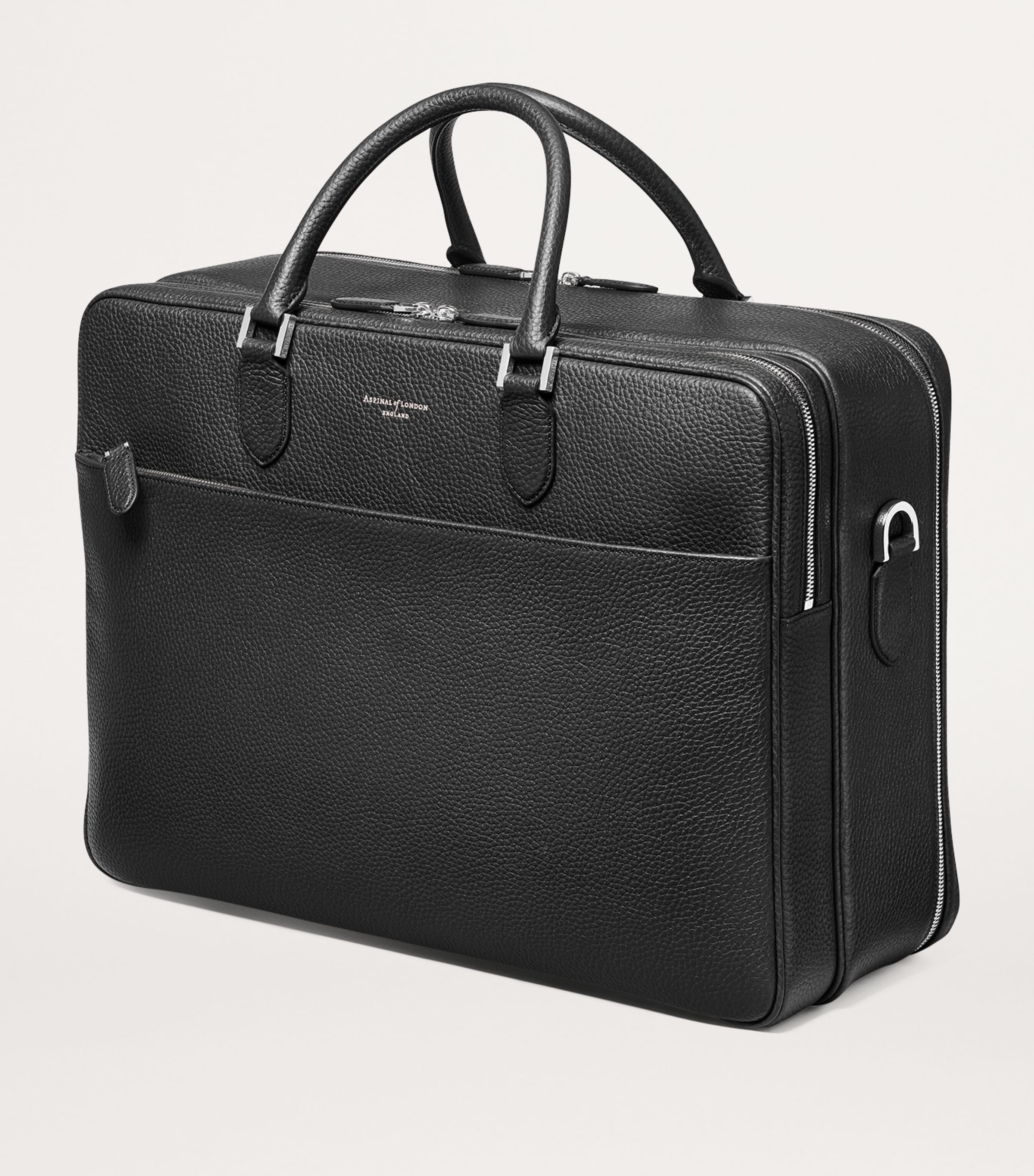 Leather 48 Hour Mount Street Travel Bag BLACK Image 5