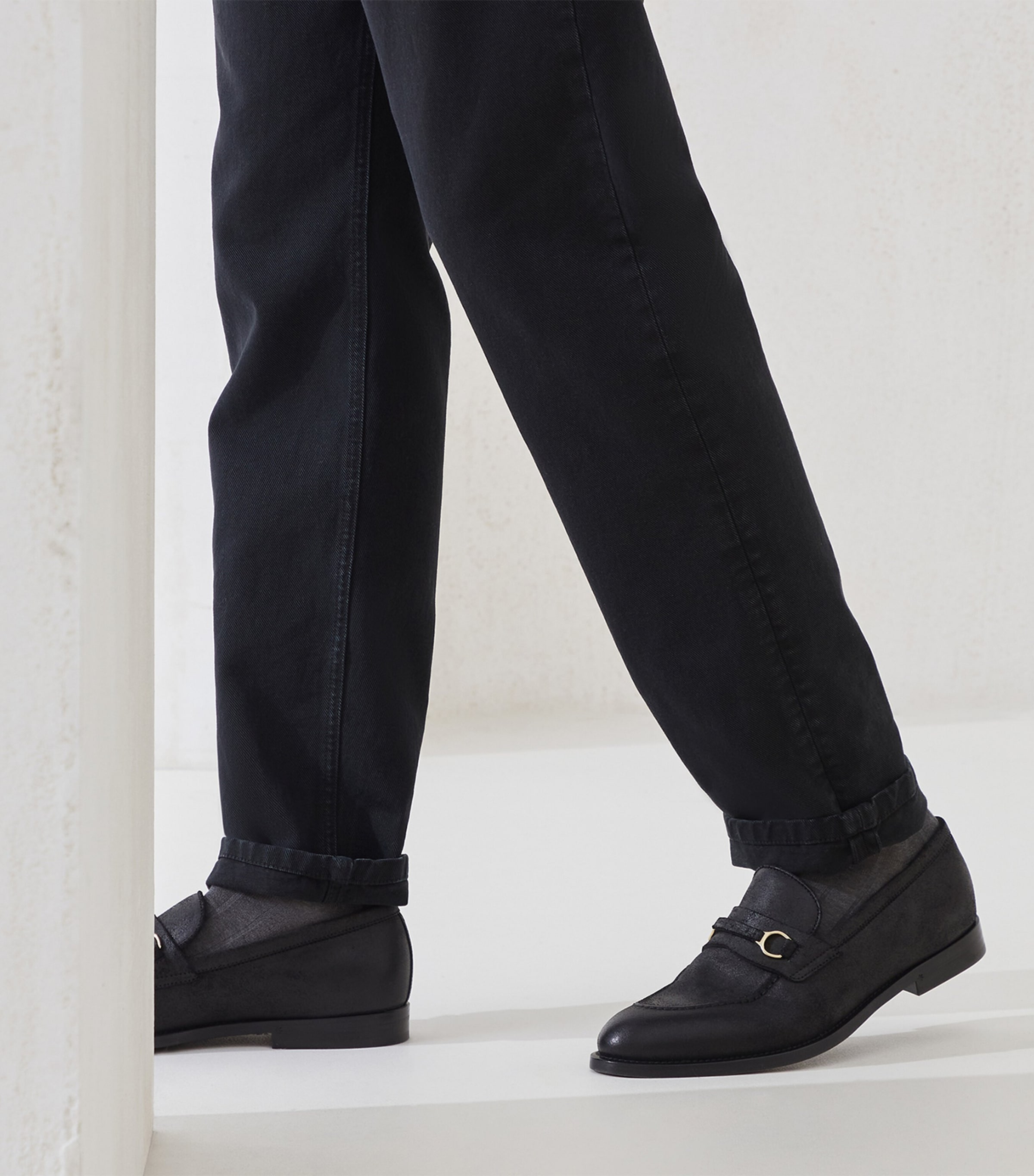 Suede Ring-Detail Loafers C101 Image 2