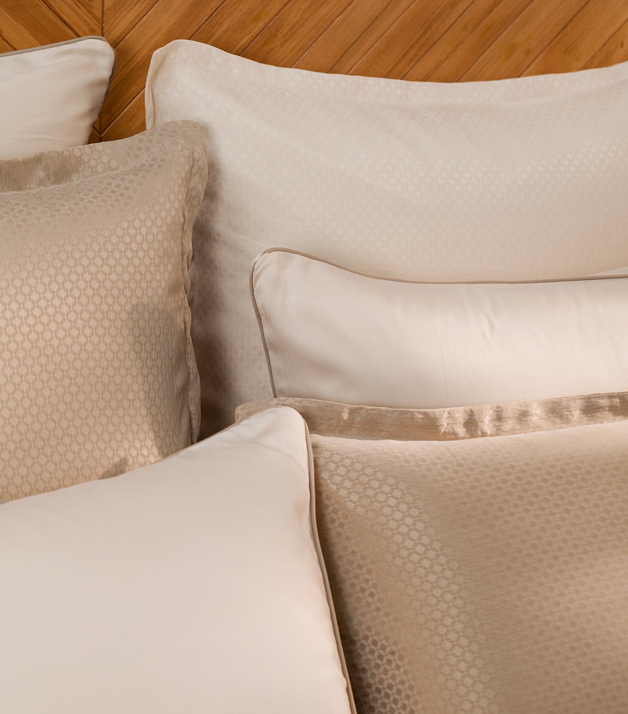 Hamam Cotton Alya Square Pillowcase (65cm x 65cm) Bone Image 3