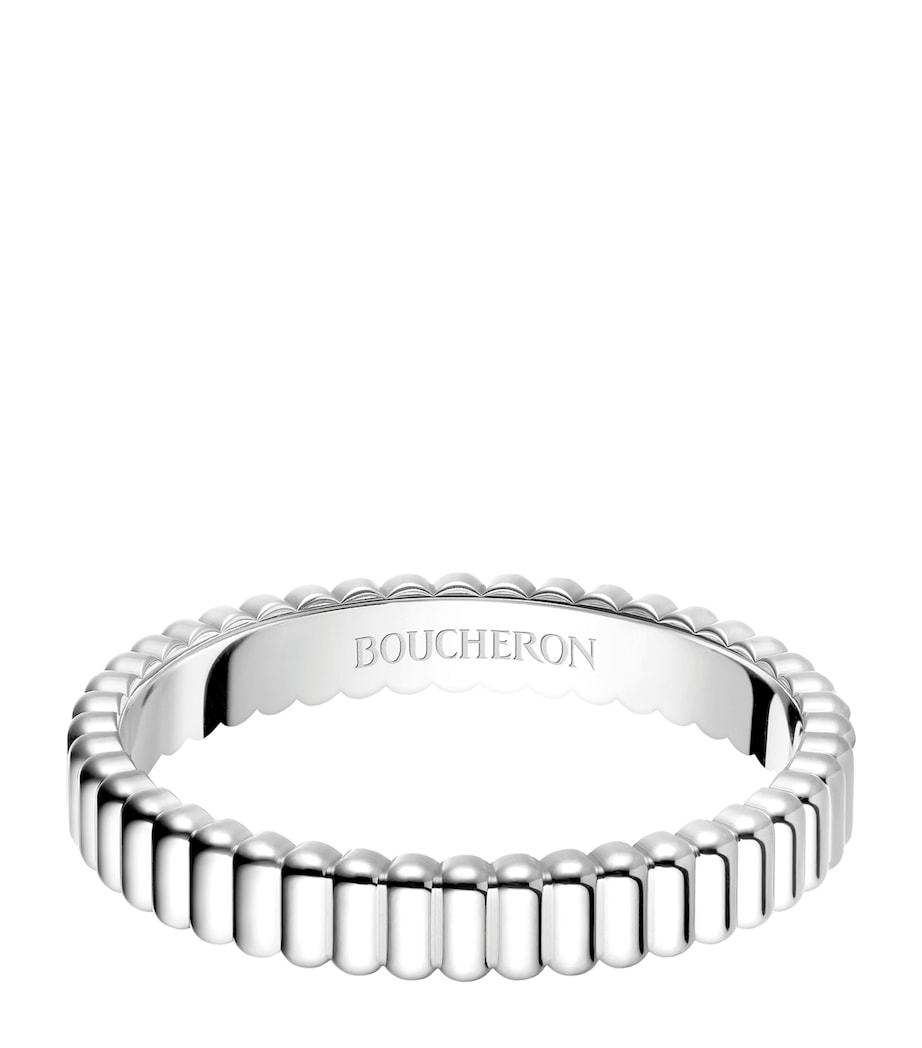 White Gold Grosgrain Wedding Band WHITE GOLD Image 1