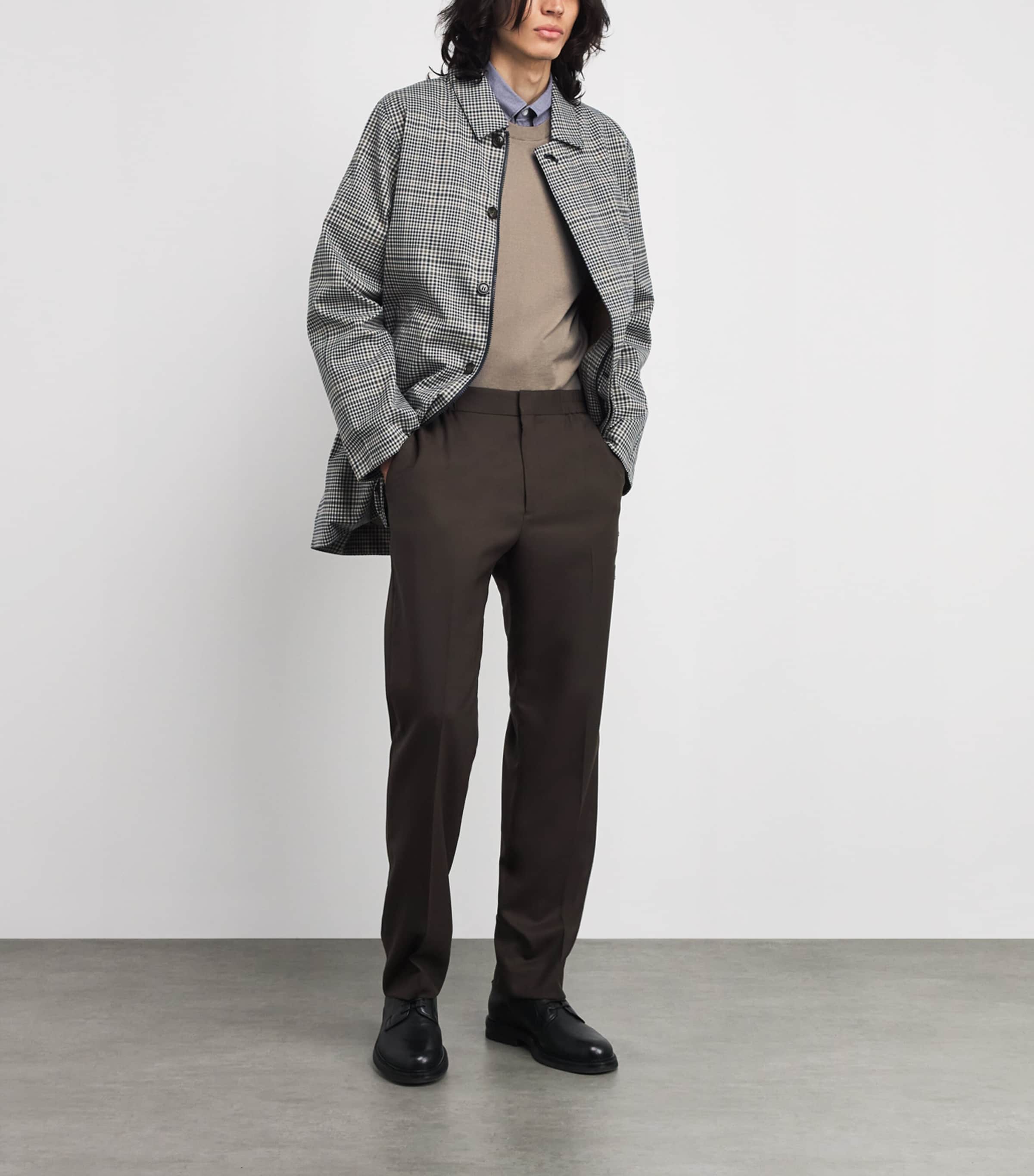 Cotton Lightweight Crew-Neck Sweater WHDC DARK STONE Image 2