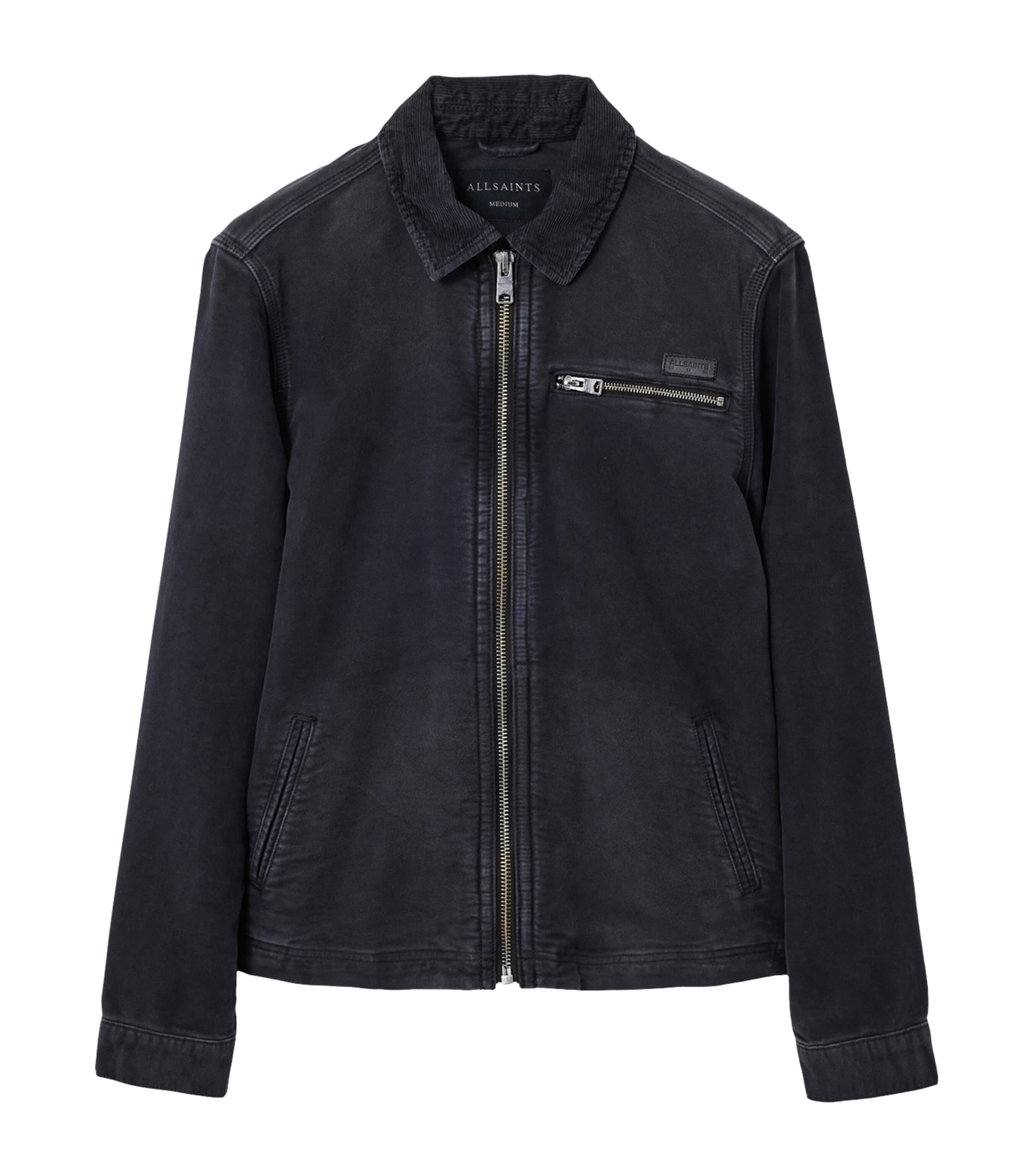 Allsaints Corduroy-trim Rothwell Jacket In Black