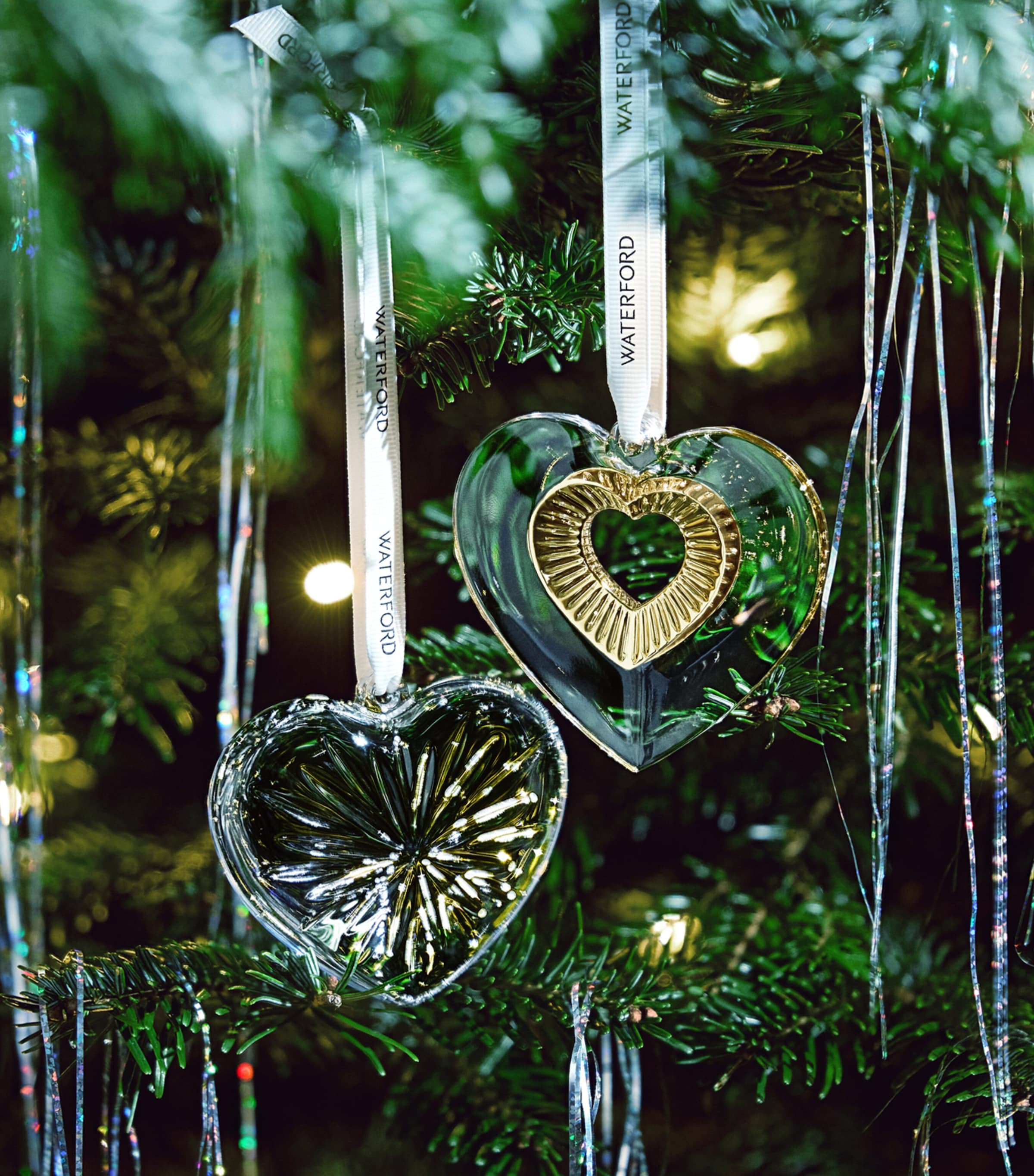 Crystal Heart Tree Decoration CLEAR Image 2