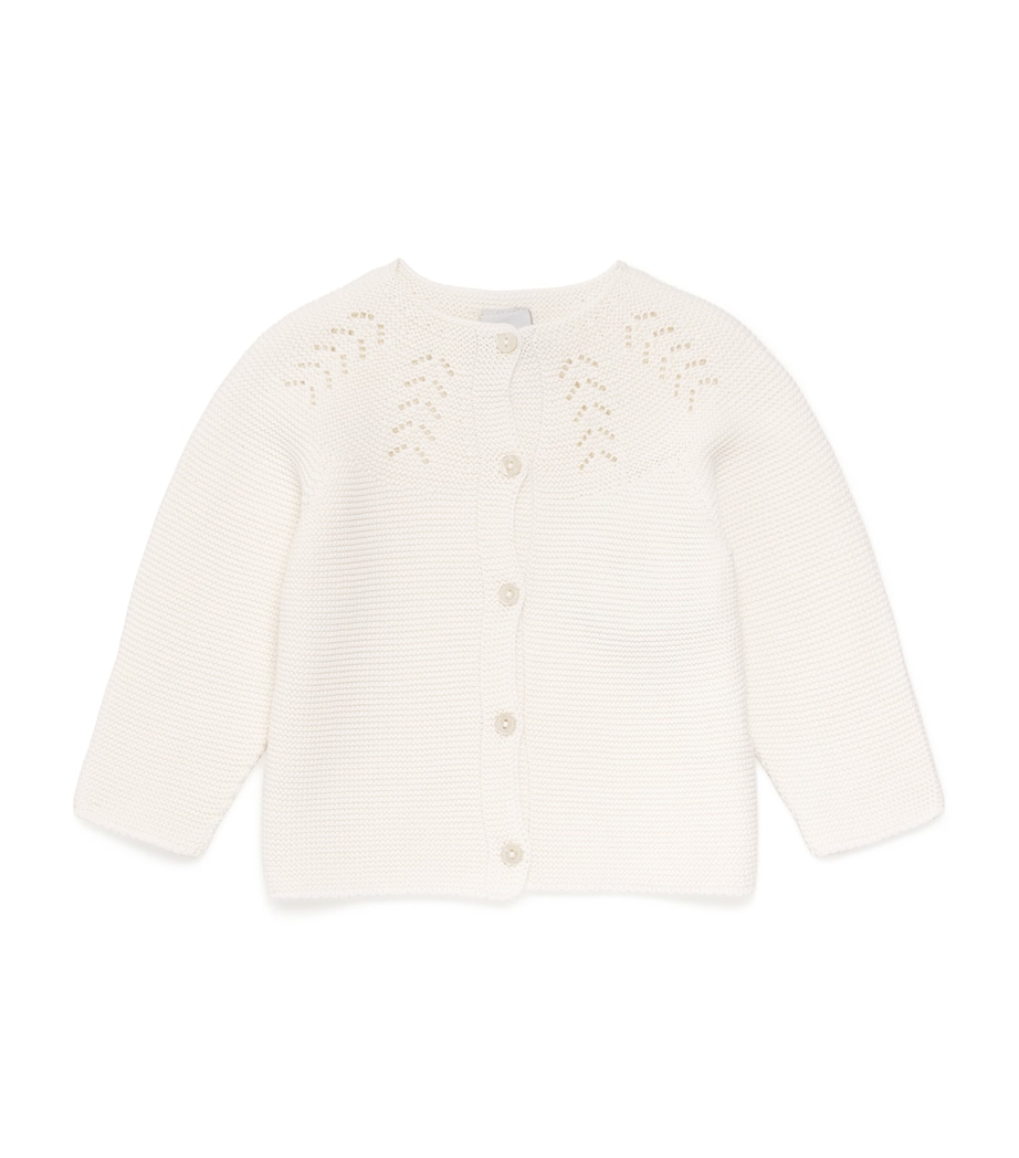 PEPA LONDON Cotton Openwork Cardigan (6 Months - 4 Years) Crm Image 1