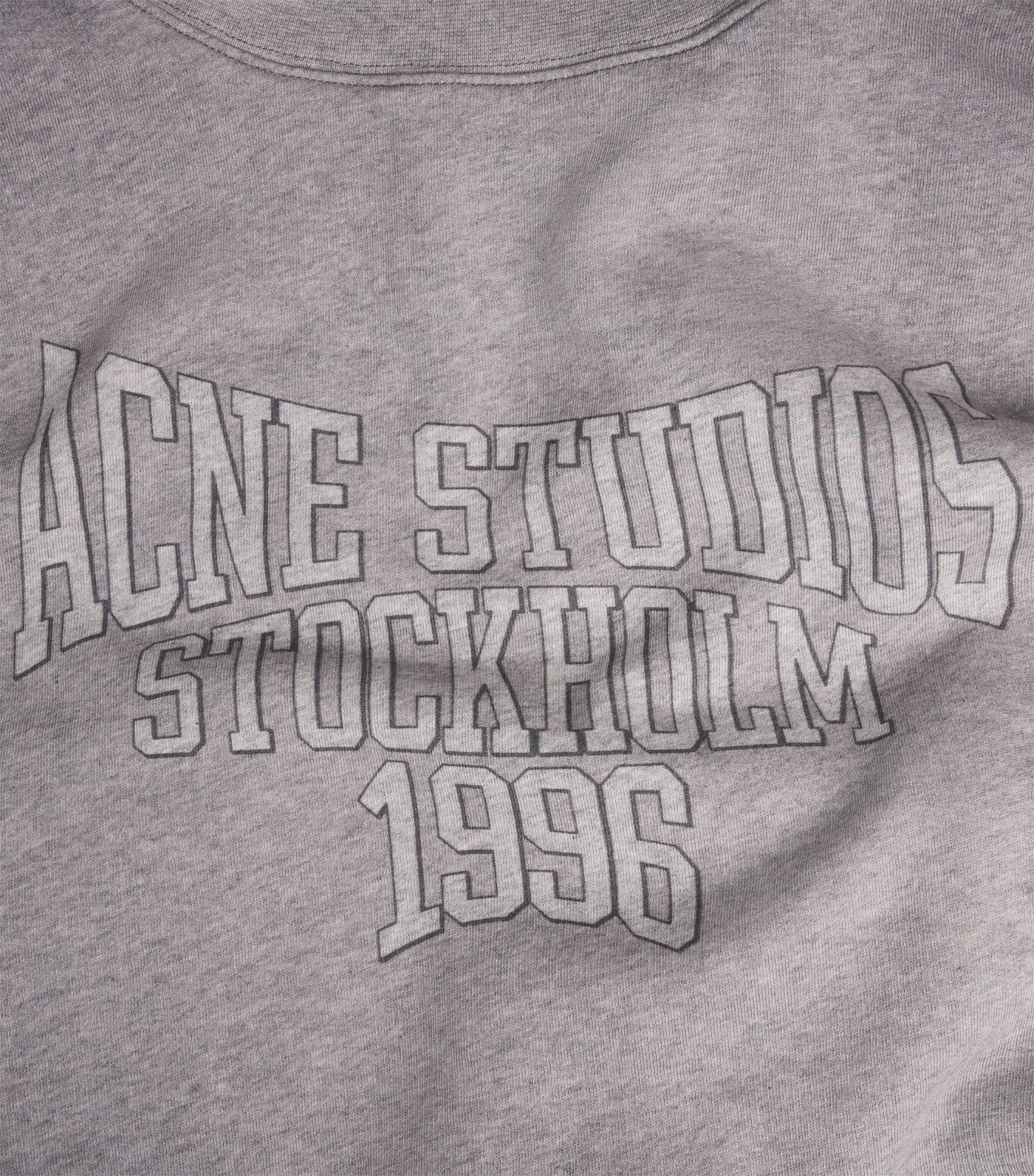 Acne Studios Womens Cotton Logo Sweatshirt Grey Melange Image 6