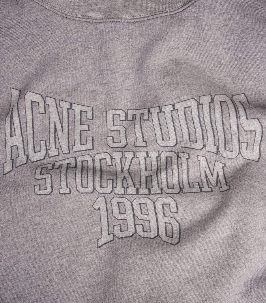 Acne Studios Womens Cotton Logo Sweatshirt Grey Melange Image 6