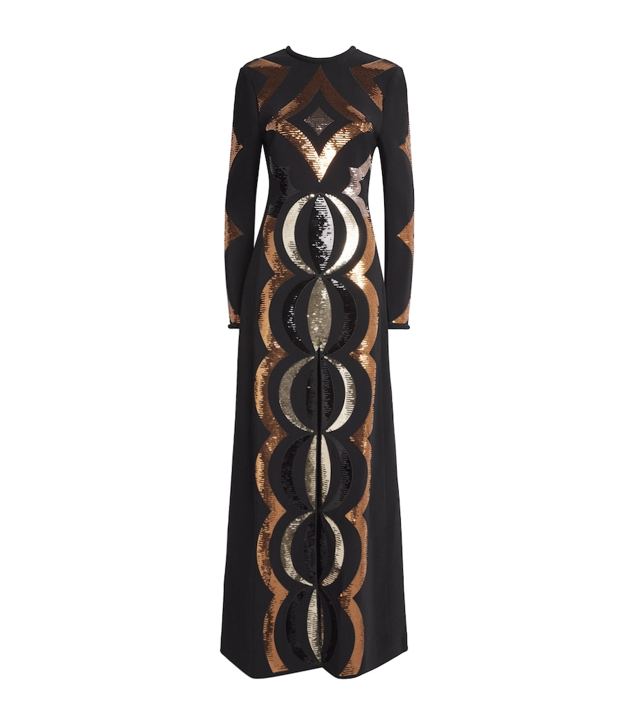 Sequinned Maxi Dress 999/NERO Image 1