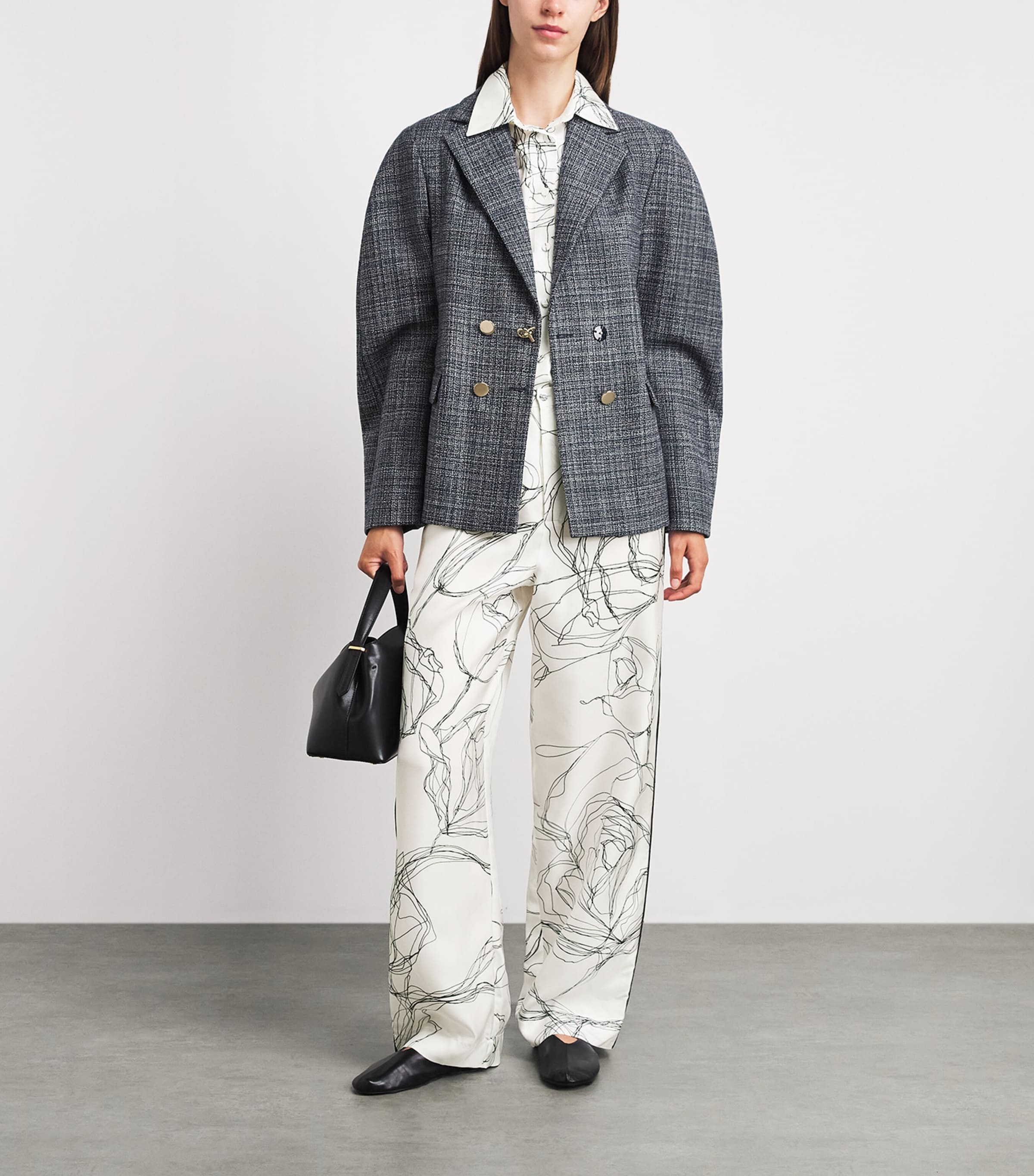 Fabiana Filippi Womens Silk Twill Printed Trousers Bianco Image 2