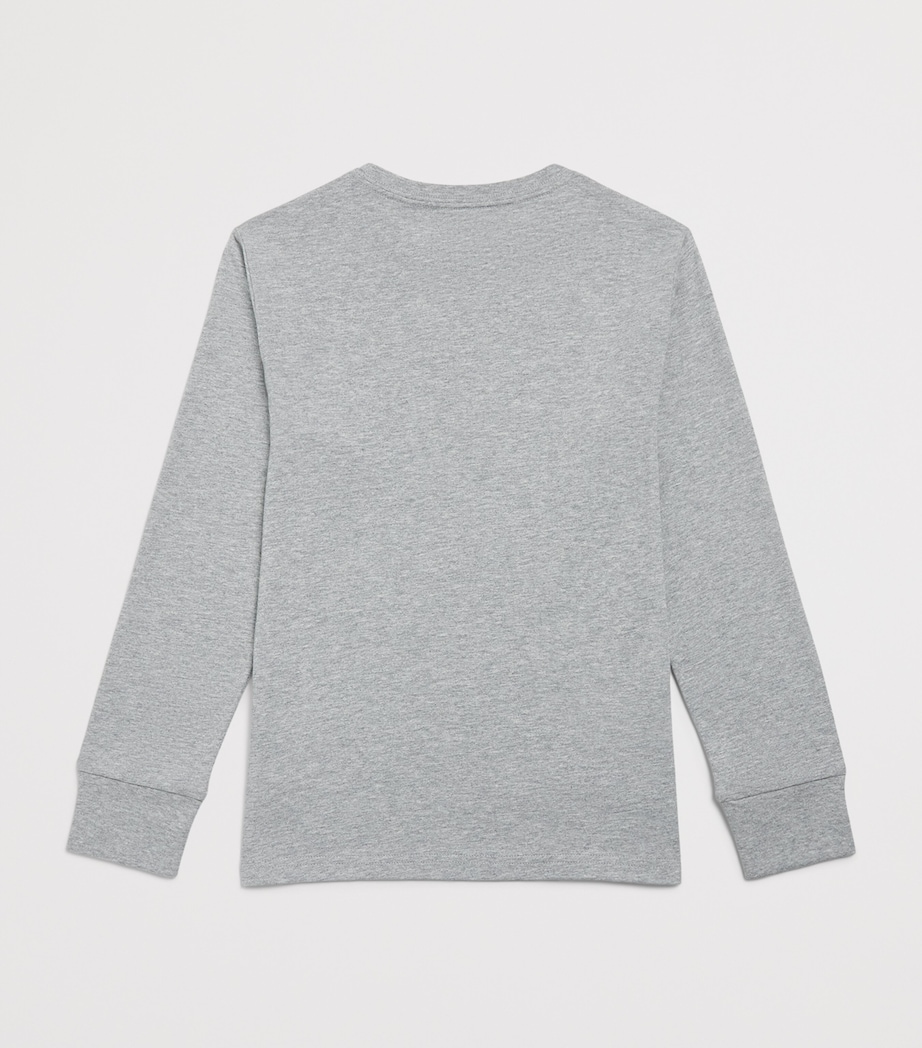Ralph Lauren Kids Cotton Small Pony Long-Sleeve T-Shirt (6-14 Years) Grey Htr Image 2