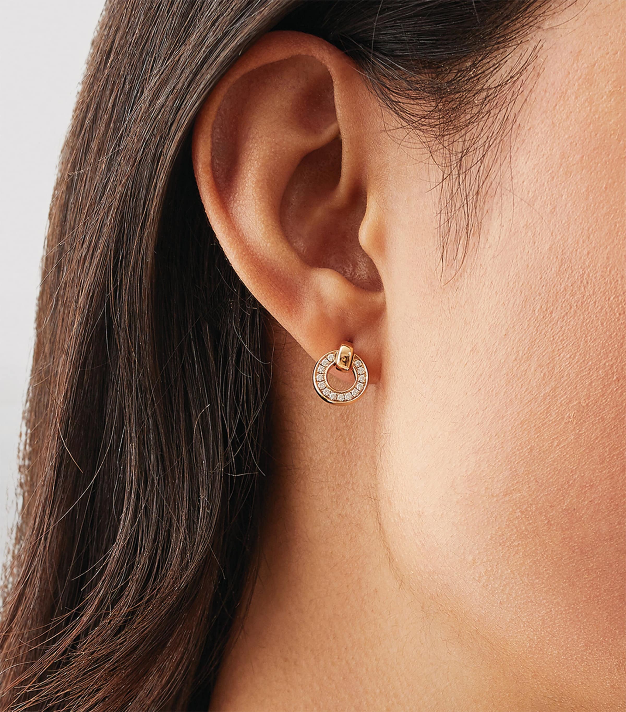 Yellow Gold and Diamond Roulette Flip Earrings YELLOW GOLD Image 2