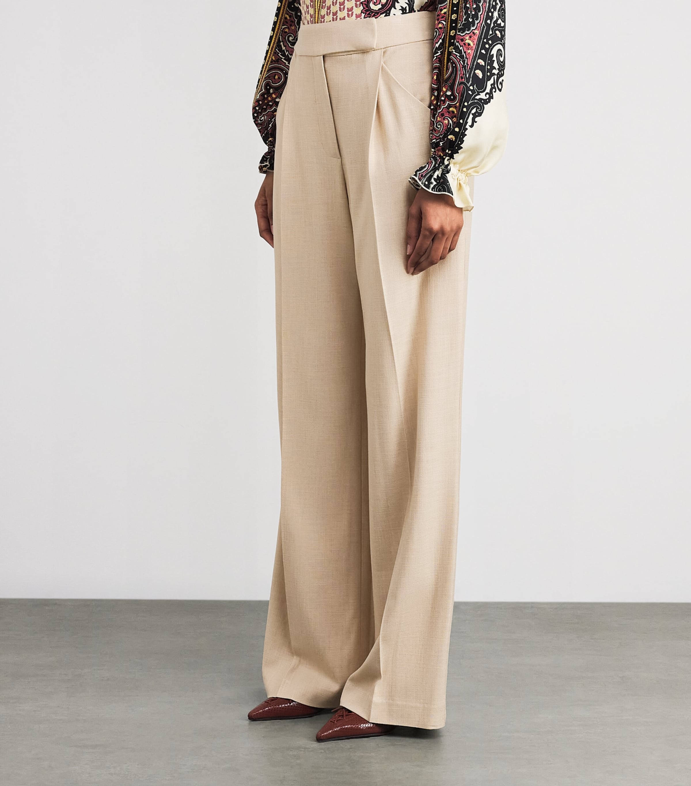 Marbeau Wide-Leg Trousers N0025 STONE KHAKI Image 3