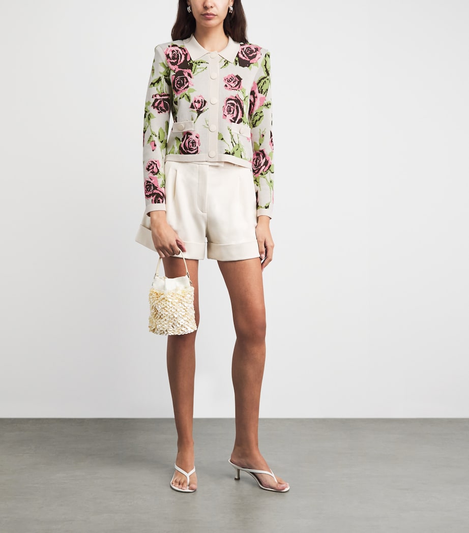L'Agence Womens Floral Osiris Cardigan Emr Ecr/mv Rmntc Rse Image 2