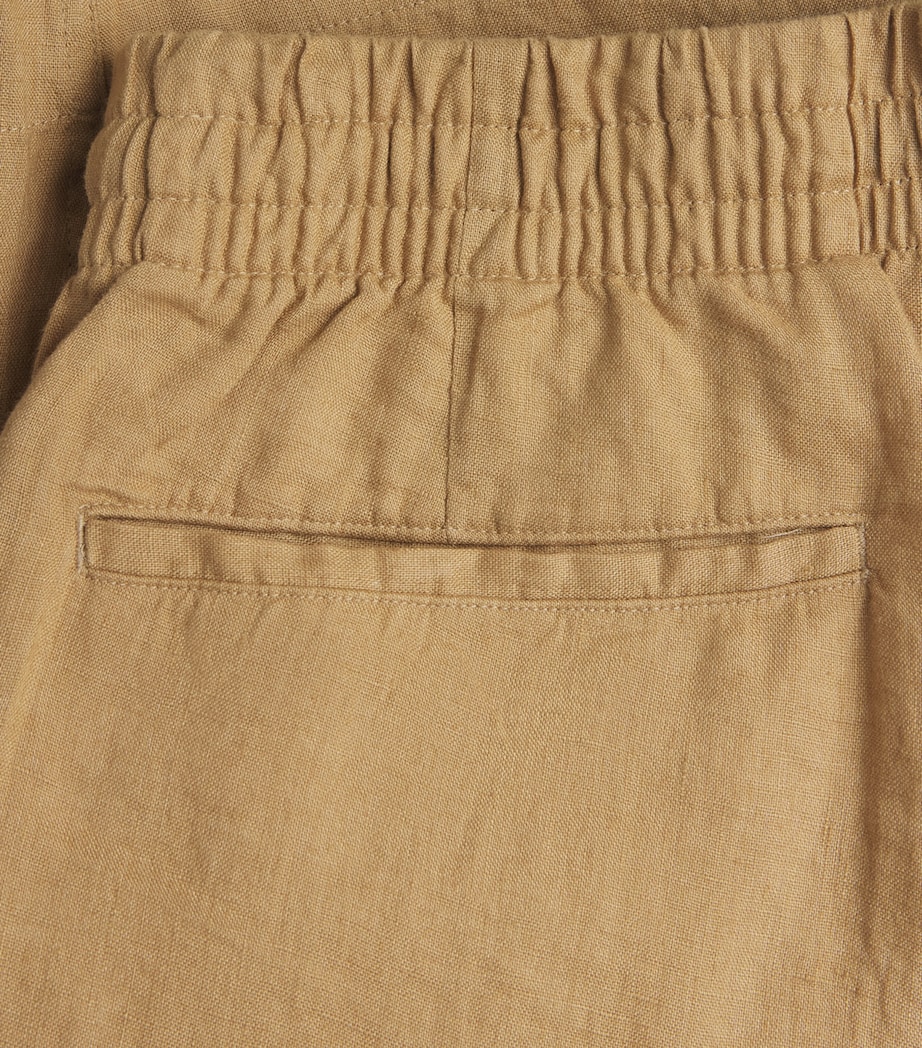 Polo Ralph Lauren Mens Linen Drawstring Polo Pony Shorts Cafe Tan Image 6