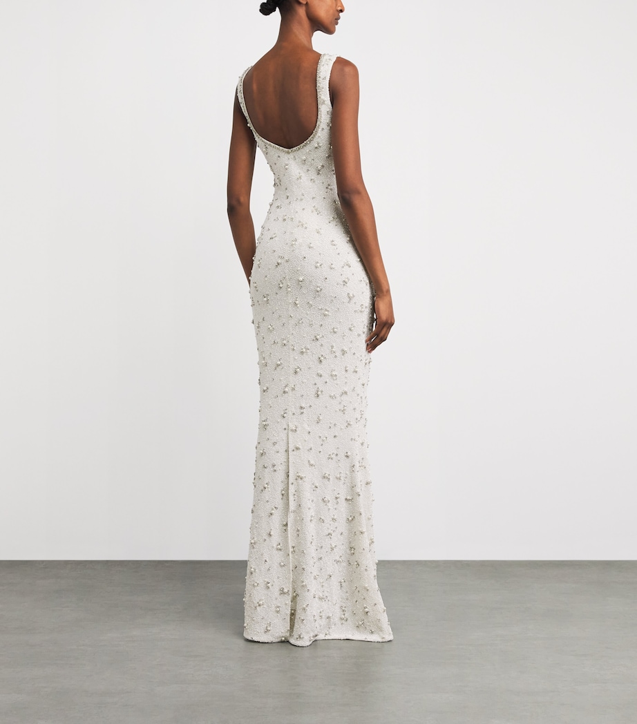 Clio Peppiatt Womens Bridal Crystal Gown Ivory Image 4