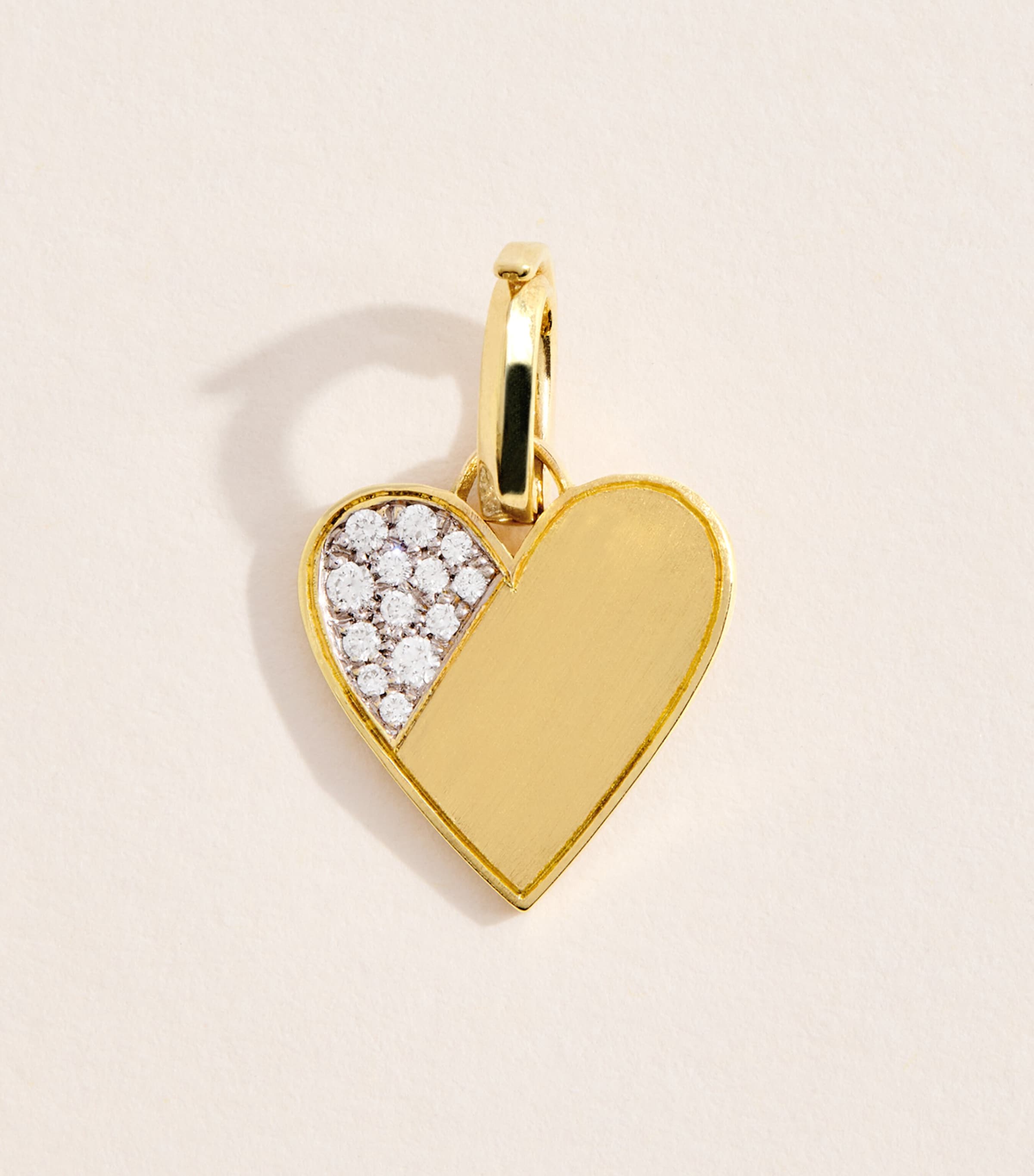 Jade Trau Mini Yellow Gold and Diamond Heart Charm Yellow Gold Image 1