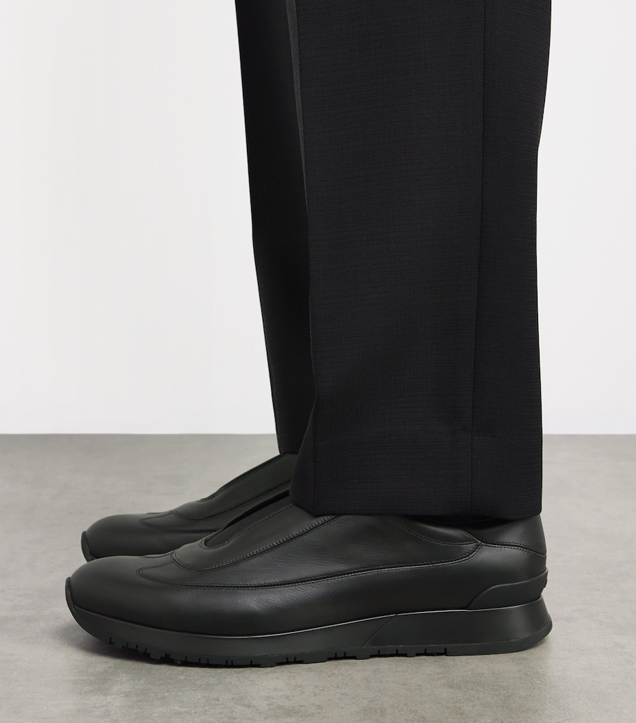 John Lobb Leather Lift Slip-On Sneakers Black Image 2