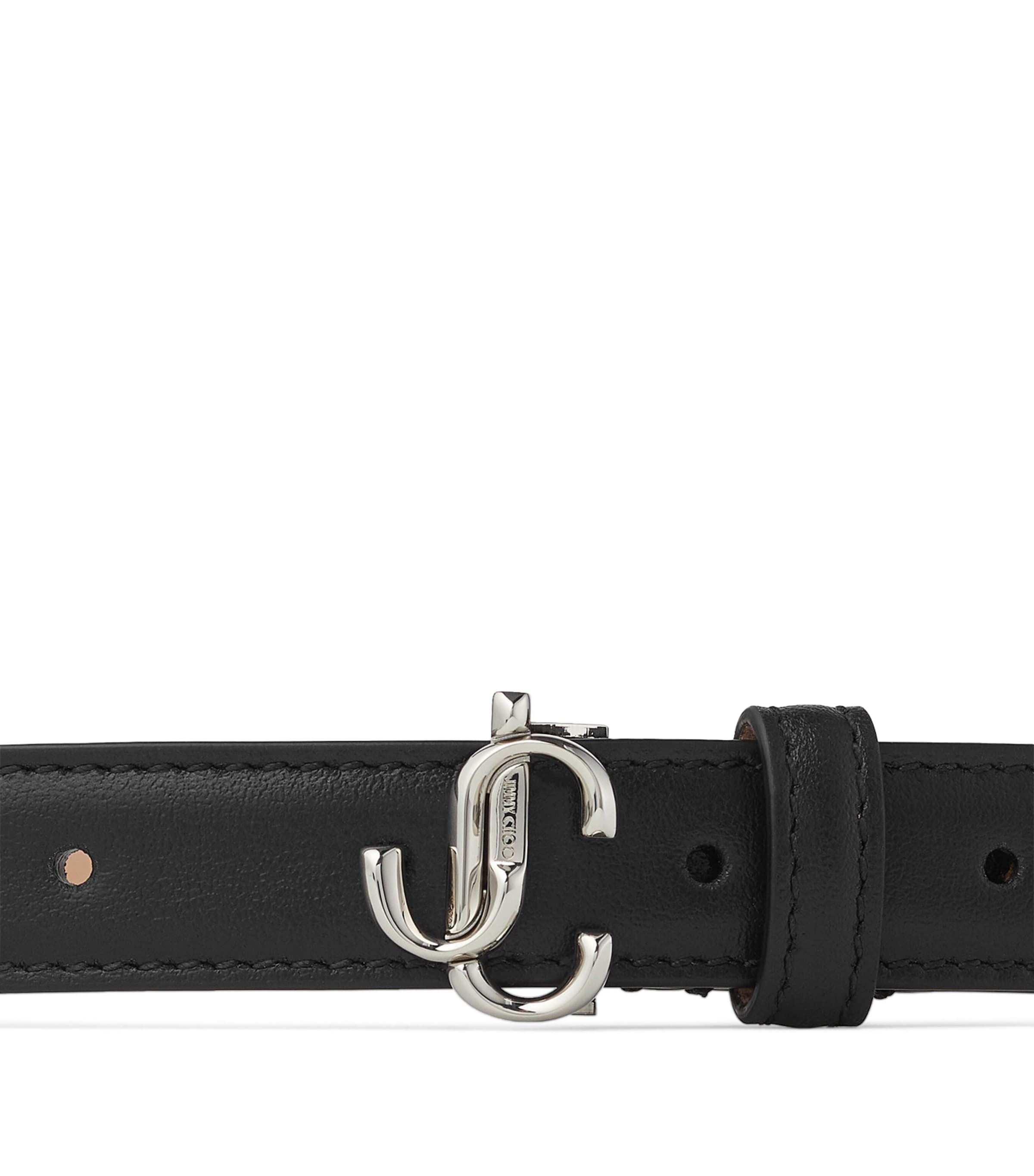 Leather Mini Helina Belt BLACK/SILVER Image 4