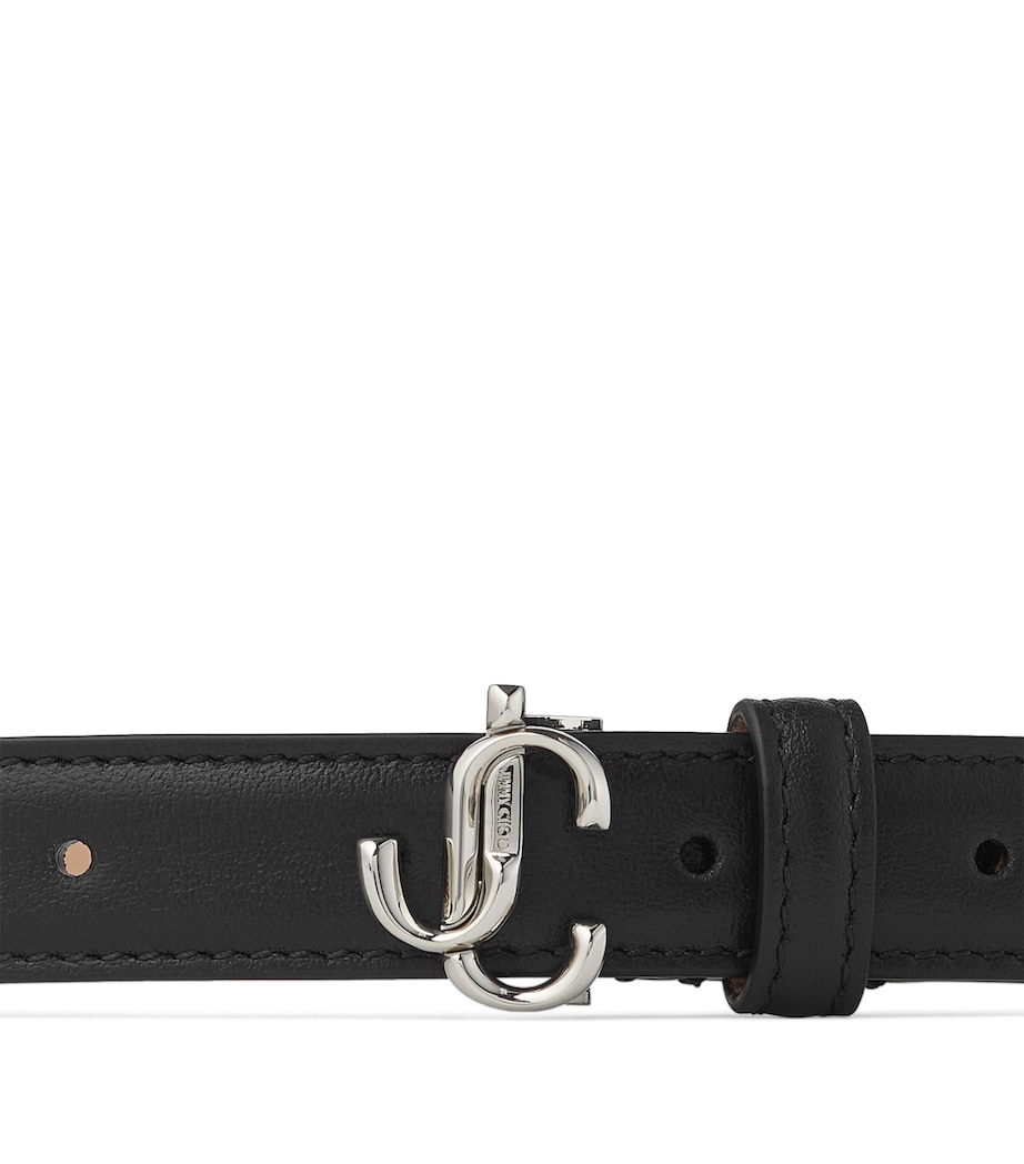 Leather Mini Helina Belt BLACK/SILVER Image 4